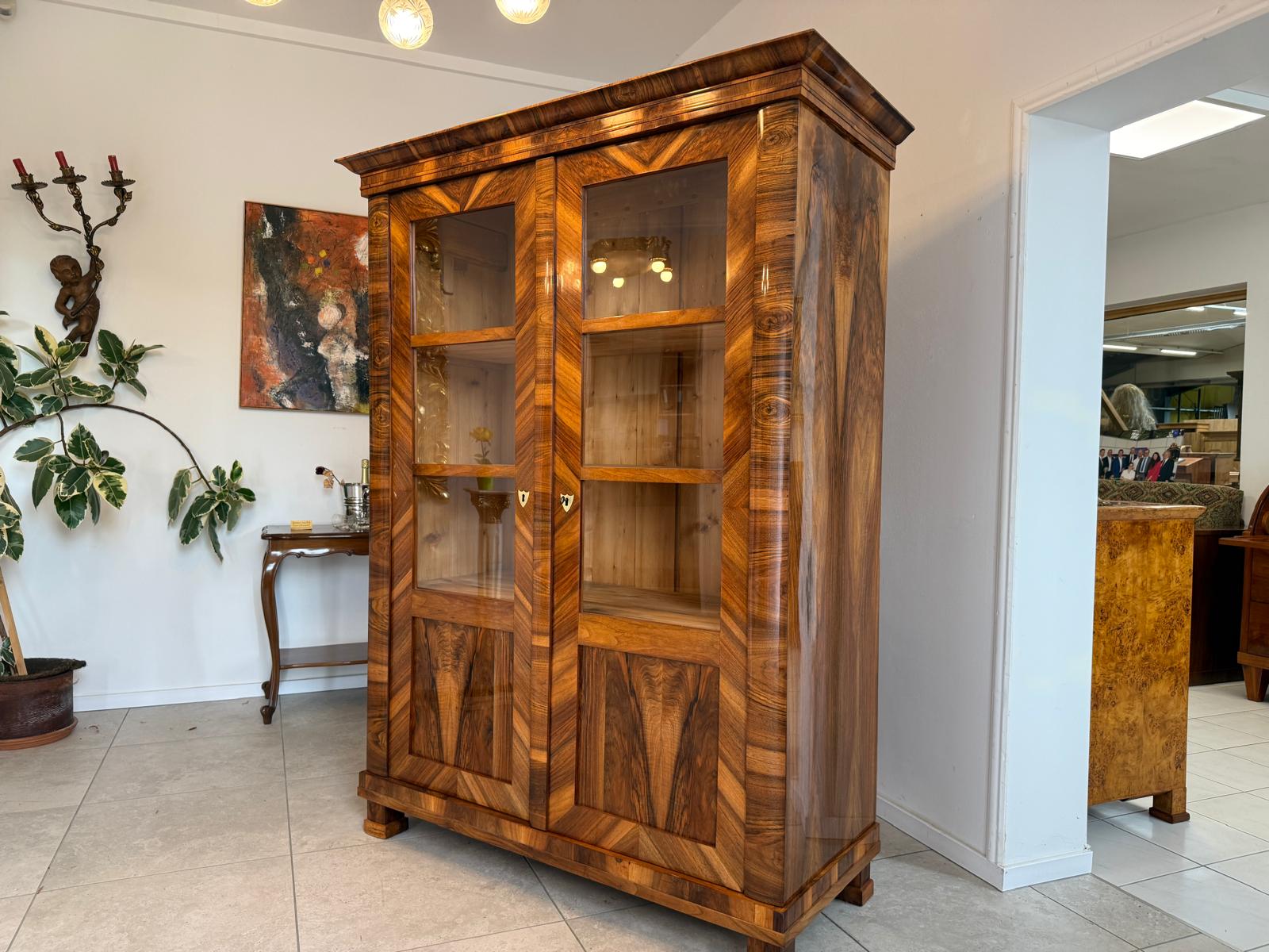 SALE Biedermeier Vitrine Bücherschrank Sammlervitrine Sammlerschrank Antiquität G1817