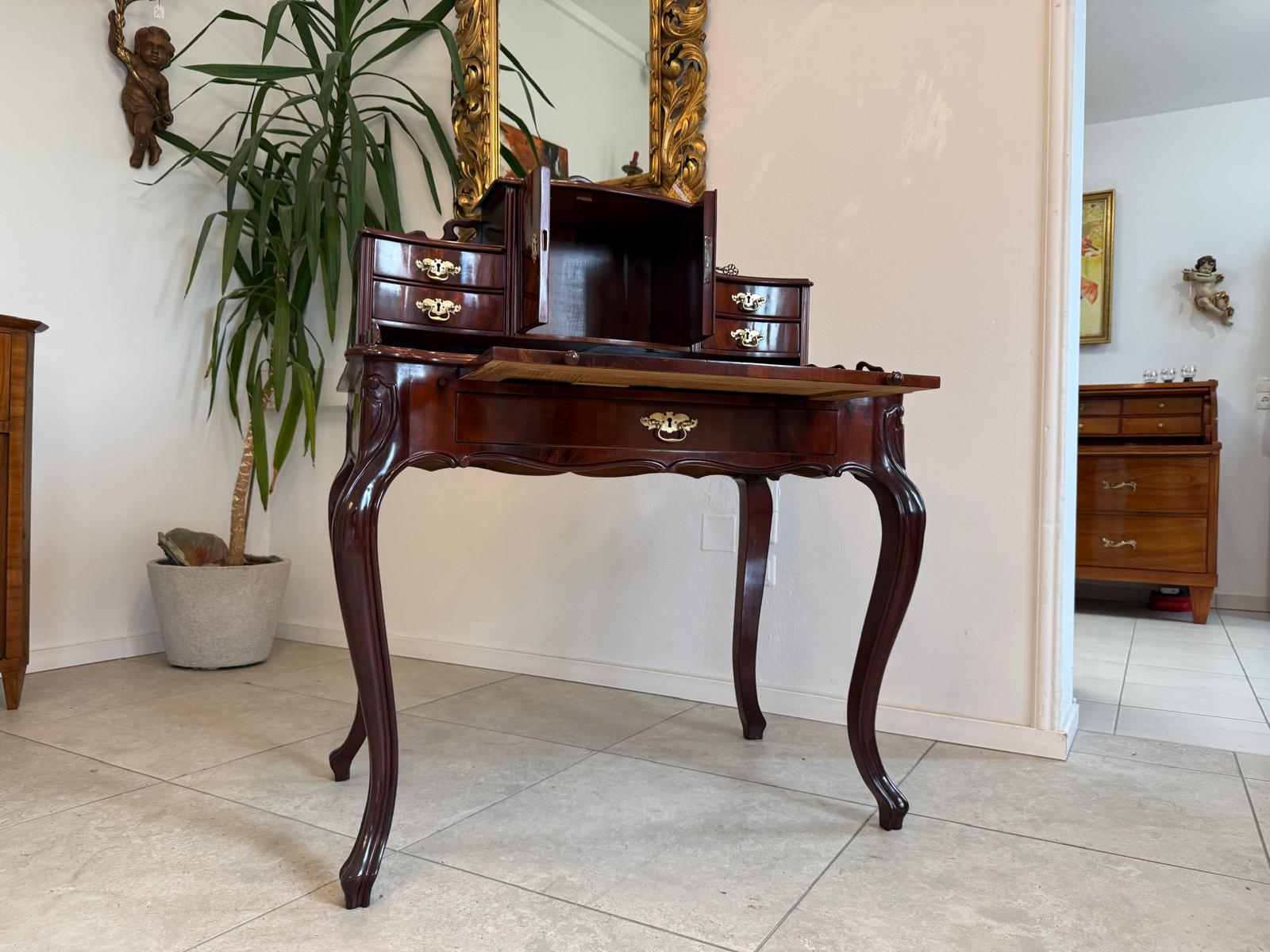 Biedermeier Damen Sekretär Schreibsekretär Nussfurniert Antiquität  G1831-1