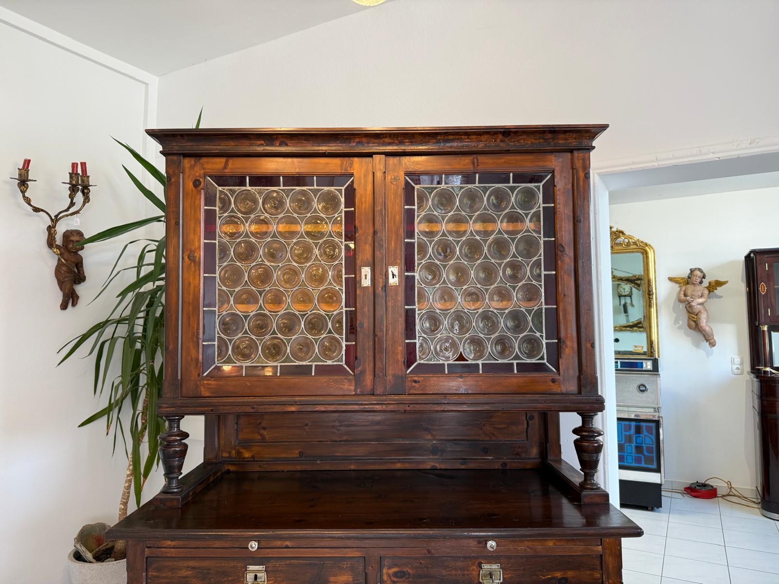 Originale Bäuerlicher Zirbenholz Küchenschrank Küchenkredenz D1257 Kopie