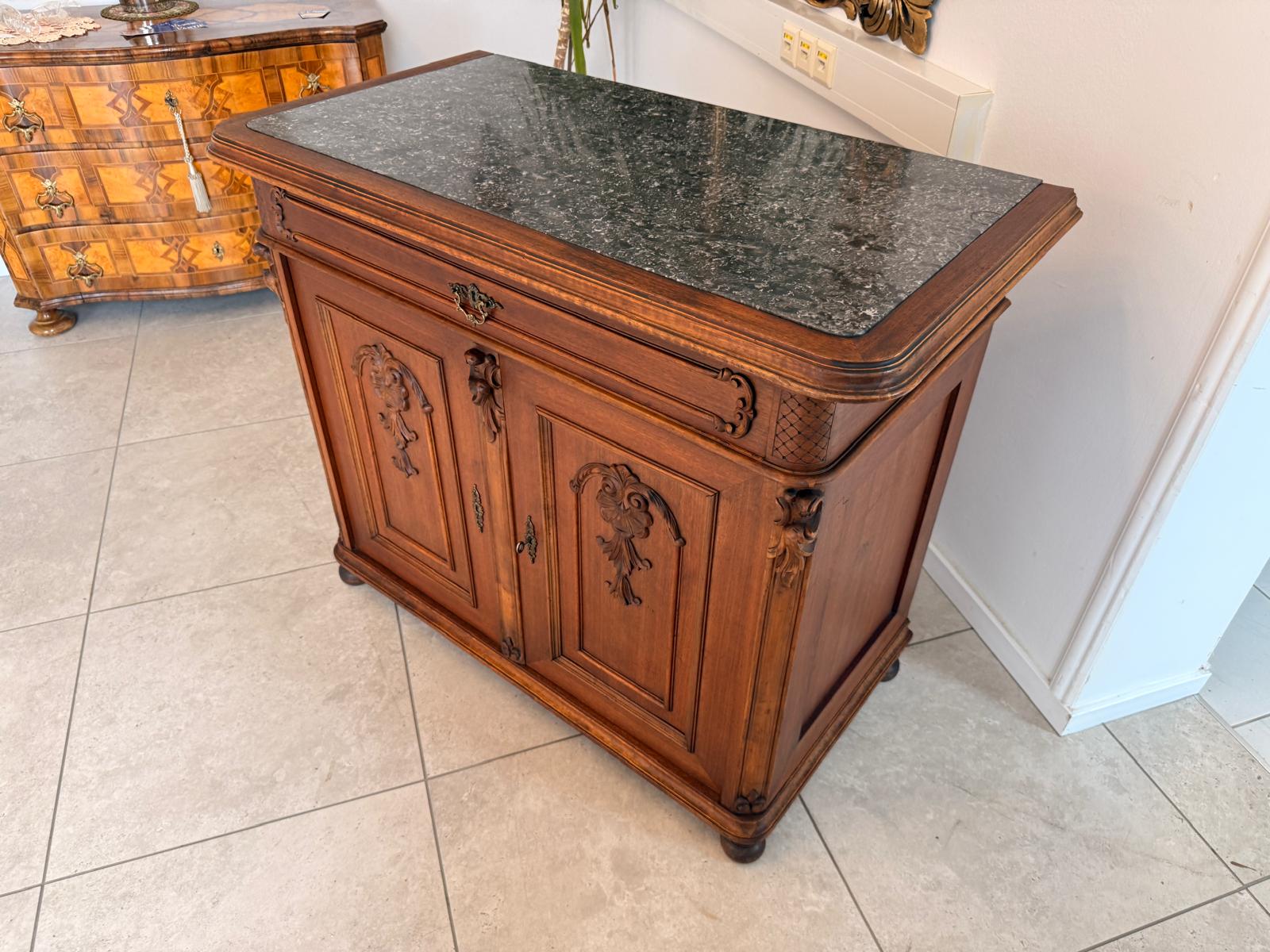Pfeiferlbarock Anrichte Sideboard Eichenholz Granitplatte D2662