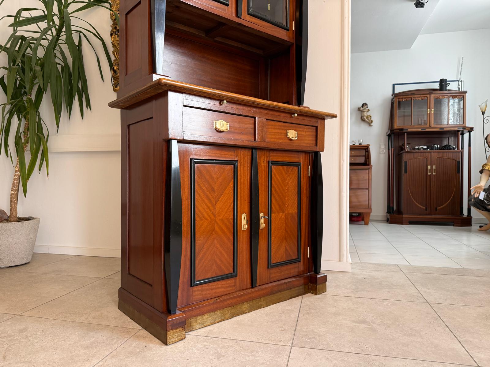 Restauriert Jugendstil Kredenz Bücherschrank Antiquität G1859