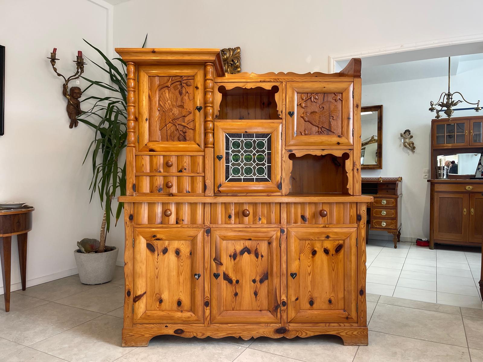 Zirbenholz Kredenz Butzenglas Küchenschrank G1173