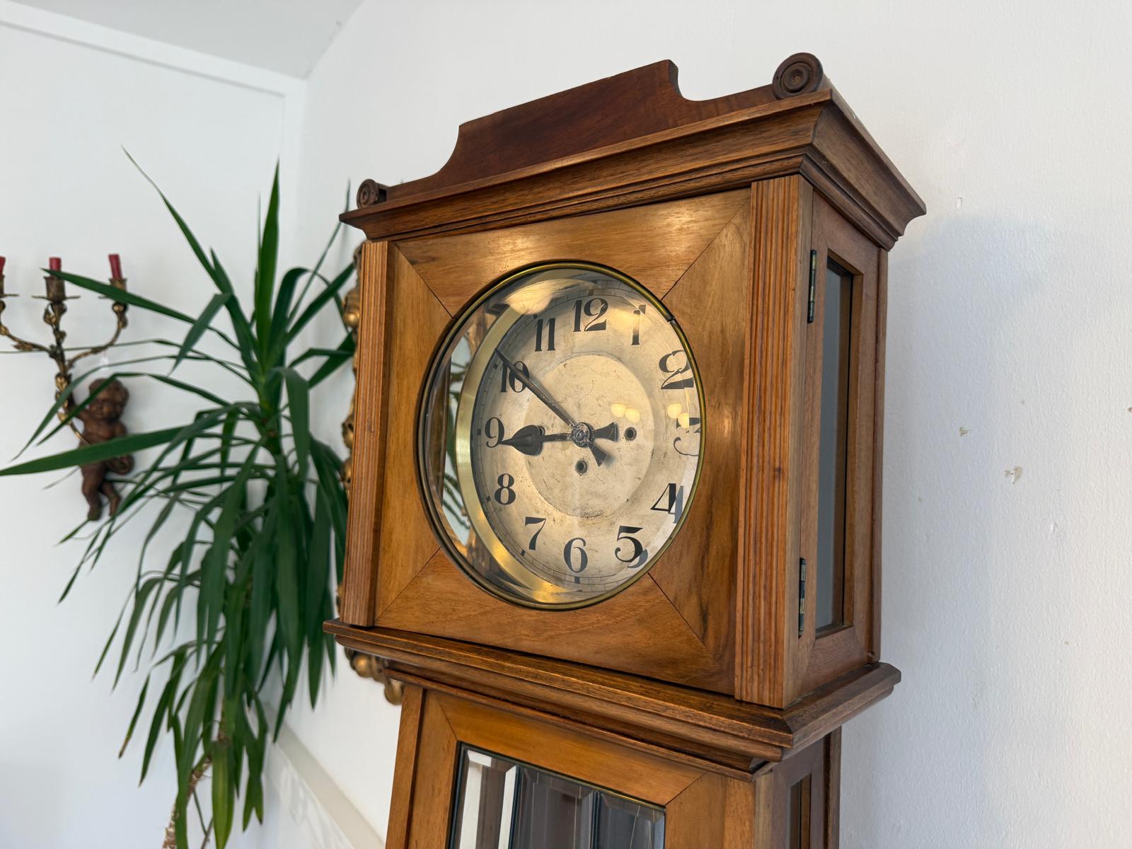 Originaler Jugendstil Regulator Standuhr 3 Gewichte Antik G1894