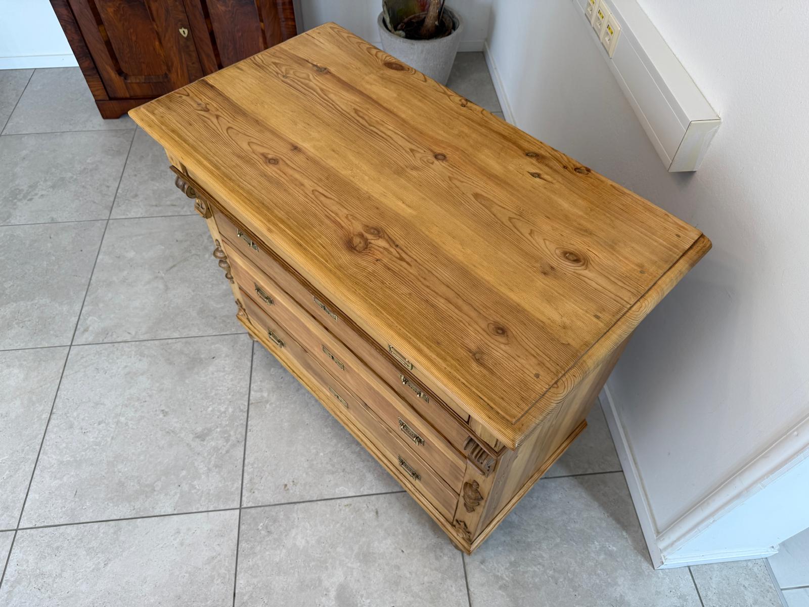 Restaurierte Gründerzeit Kommode 4 Laden Fichtenholz Bauernmöbel G1842