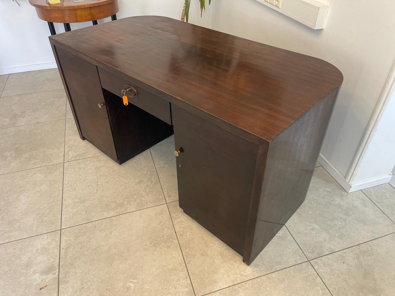 Art Deco Sekretär Büroschreibtisch mit Wurzelholzmaserung G1305