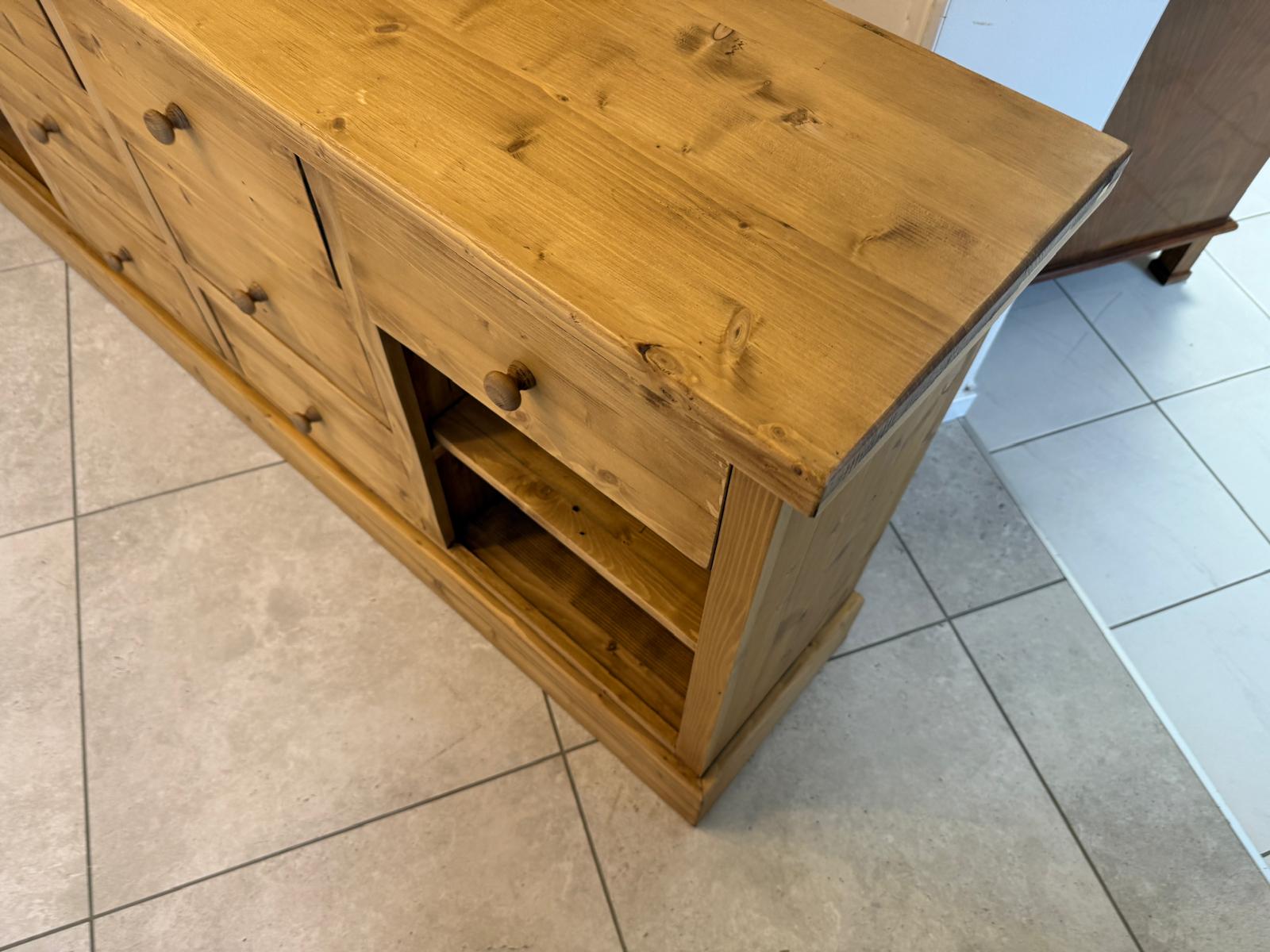 Antike 8 Ladenkommode Ladenschrank Apothekerschrank Weichholz G2315