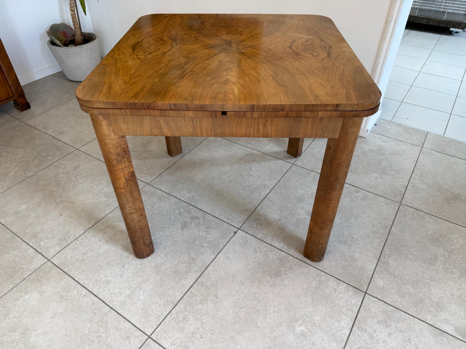 Art Deco Bauhaus Beistelltisch Rund Auszugtisch D2583