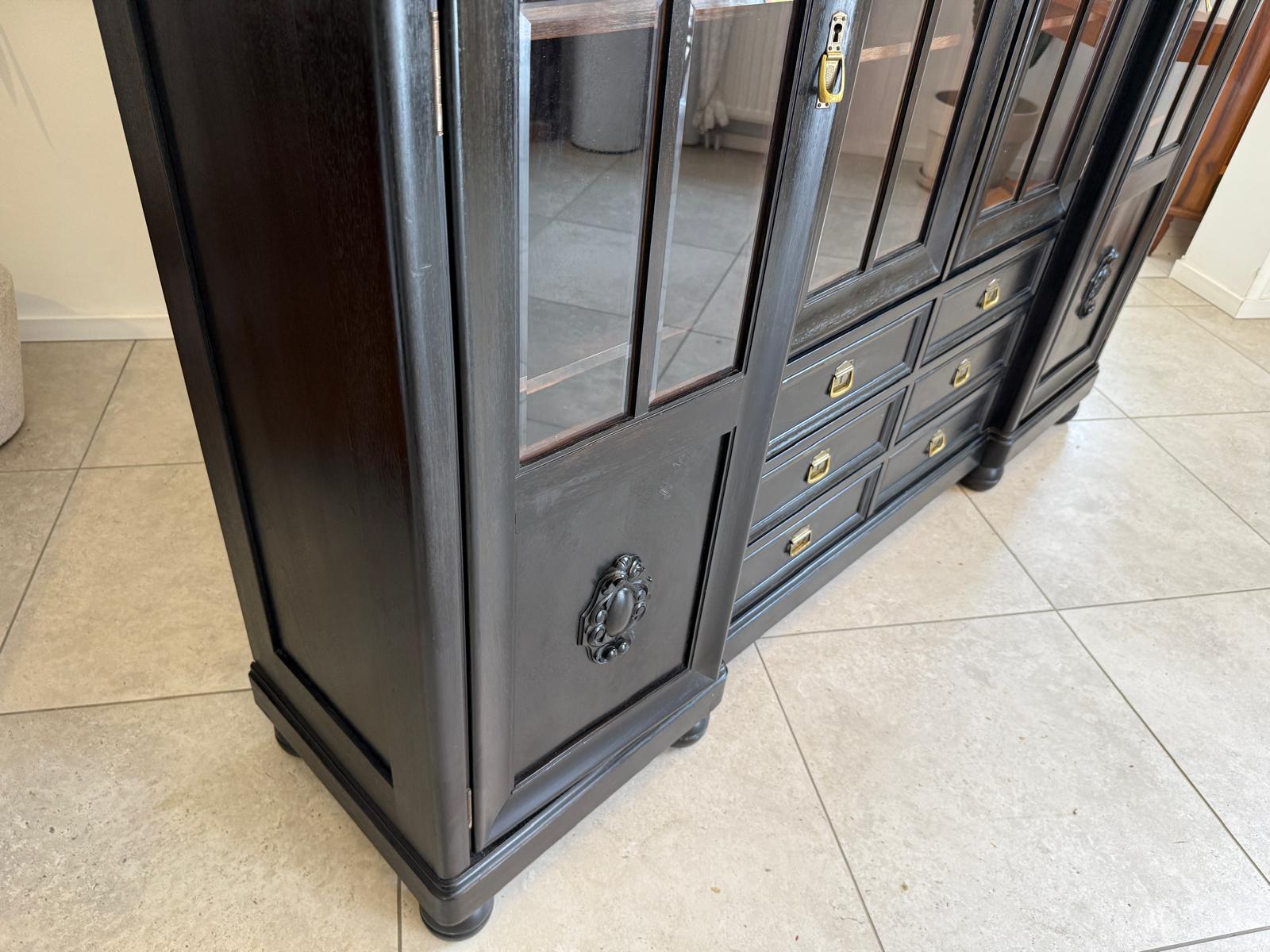 Traum Jugendstil Bücherschrank Büchervitrine Vitrine G1917