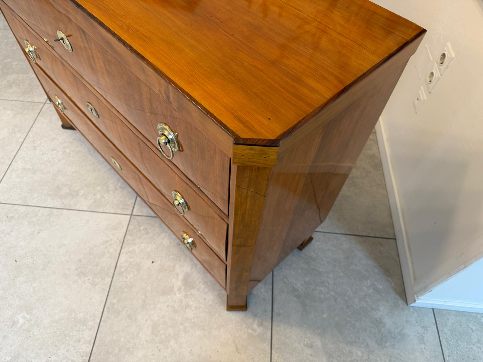 Restaurierte Biedermeier Kommode 3 Ladenkommode Nussholz Antiquität G2241