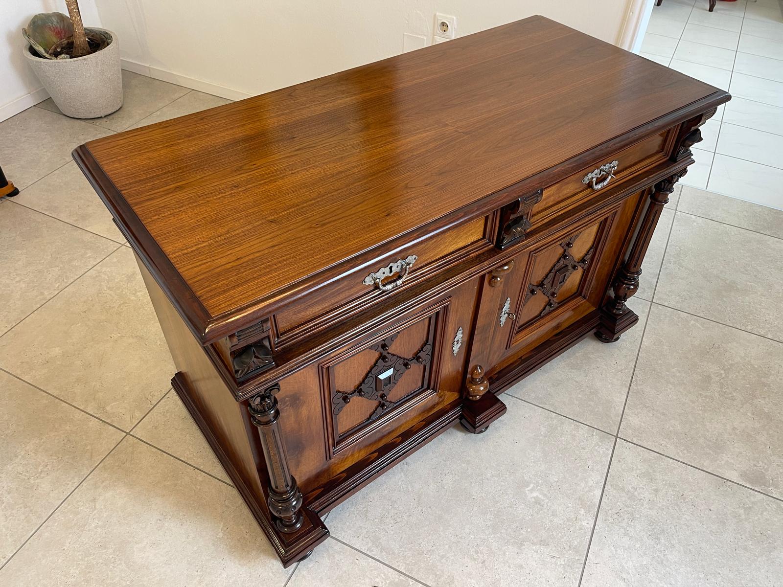 Sale Restaurierte Säulenanrichte Gründerzeit Anrichte Schrank Antiquität G1314