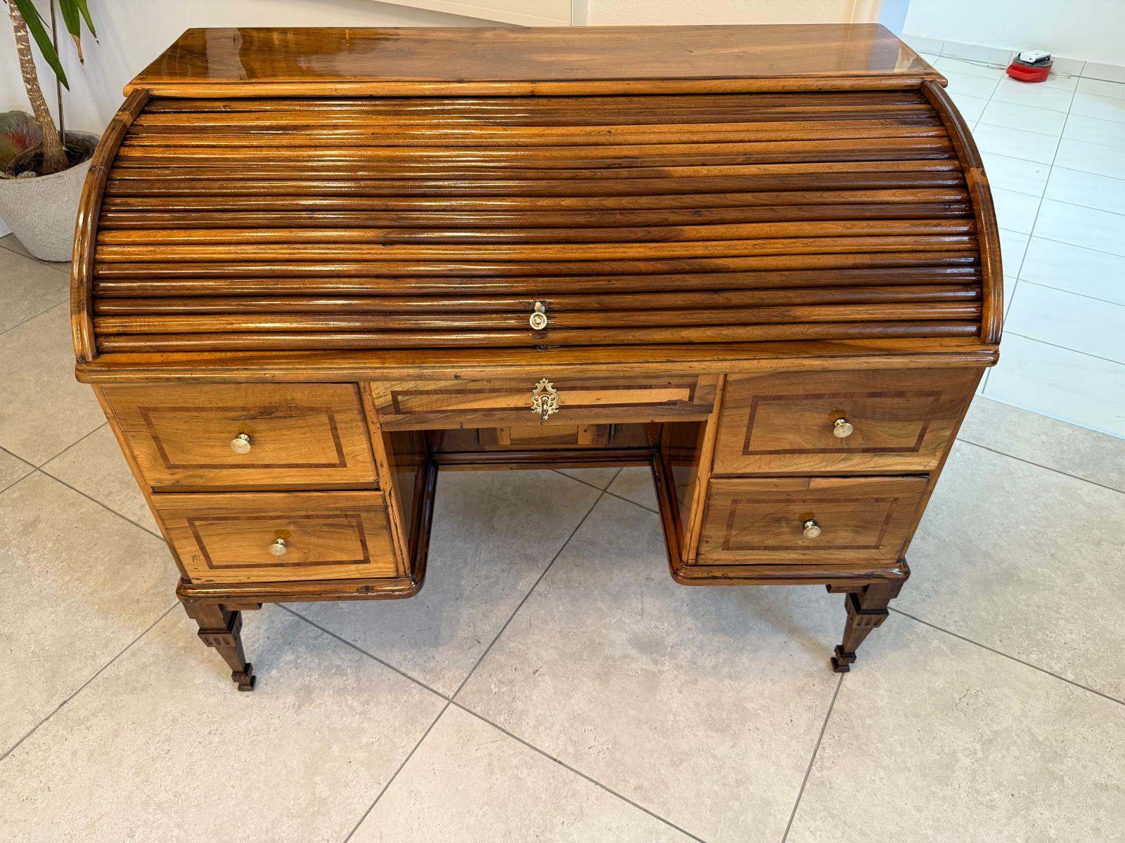 Sale Restauriert Barock Rolladen Sekretär um 1780 Antiquität G2049