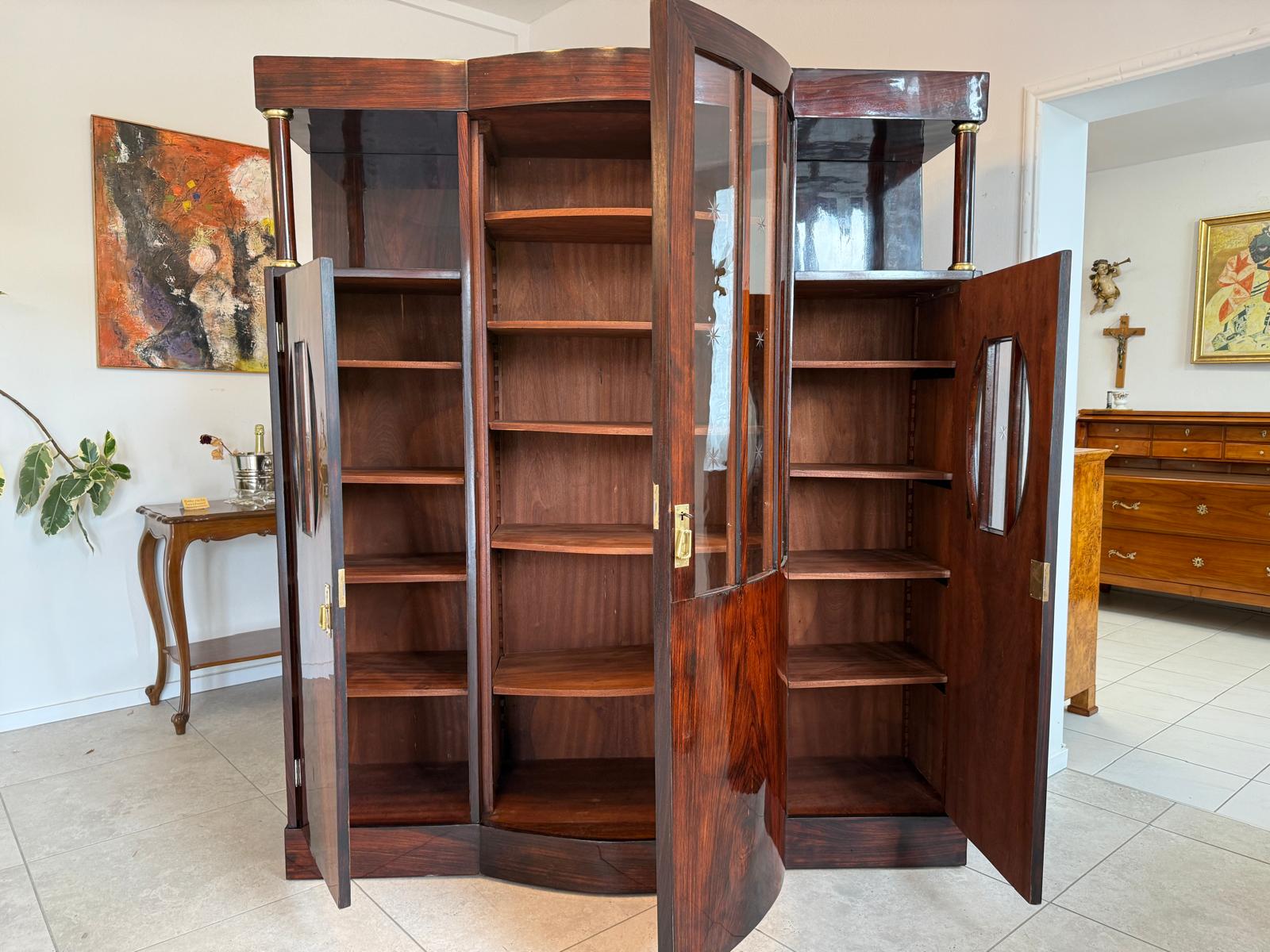 Sale Restaurierte Jugendstil Glasschrank Vitrine Bücherschrank Antiquität G1819