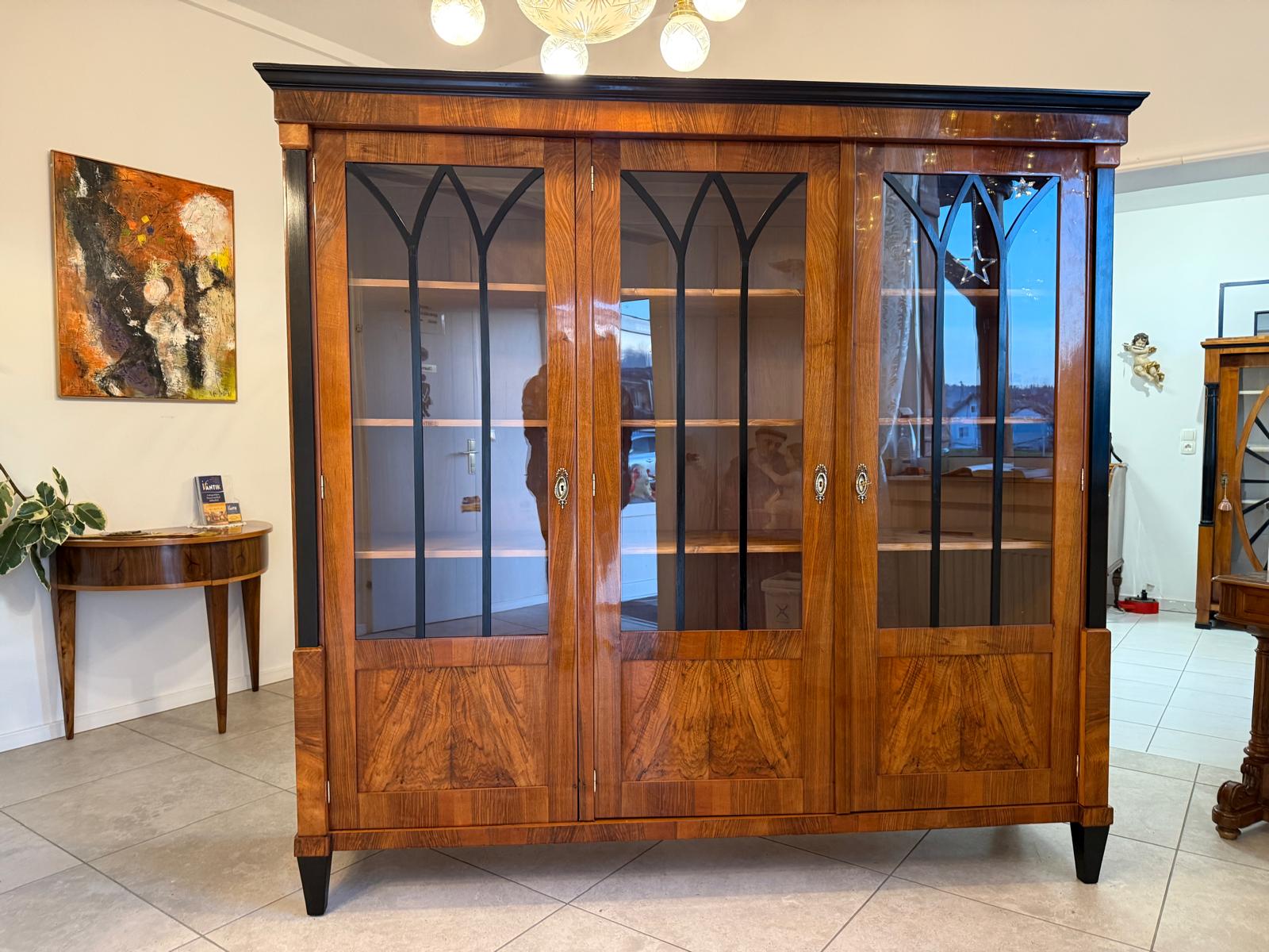 SALE Restaurierte Biedermeier Vitrine Bücherschrank ANTIQUITÄT G2352