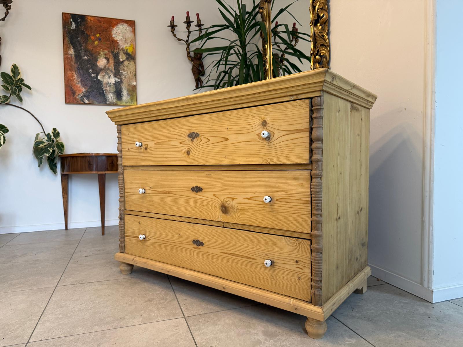 Originale Gründerzeit Kommode Restauriert Fichtenholz Antik D1081