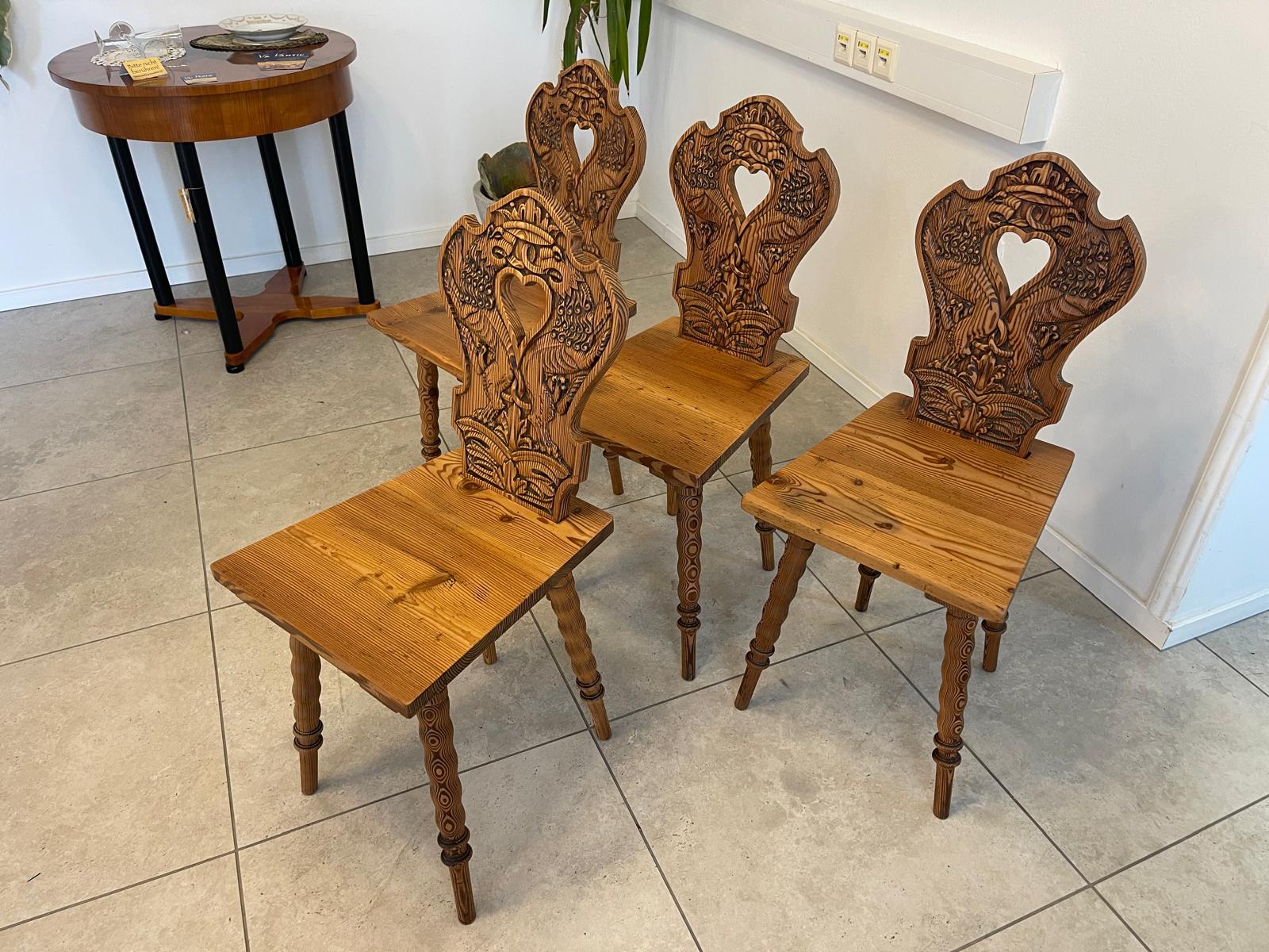 4 originale Bauernsessel Sessel Wappensesel Drachensessel G1243