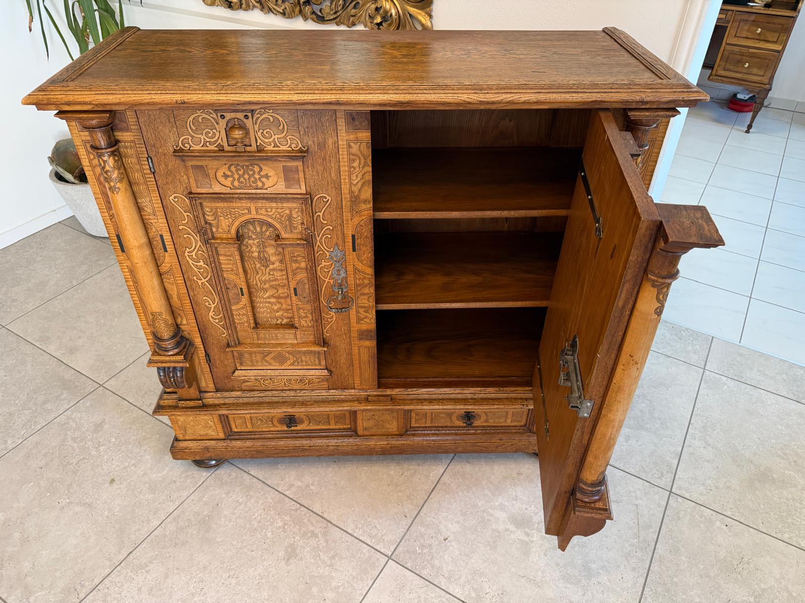 Spätrenaissance Anrichte Eichenholz Original Rarität Antiquität G2189