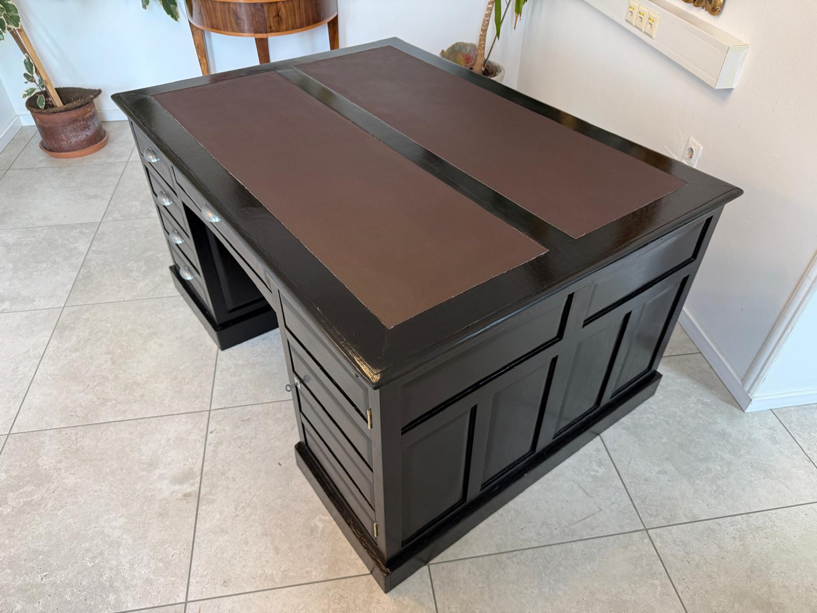 Sale Jugendstil Schreibtisch Schwarz Partnerdesk Partnerschreibtisch G2171