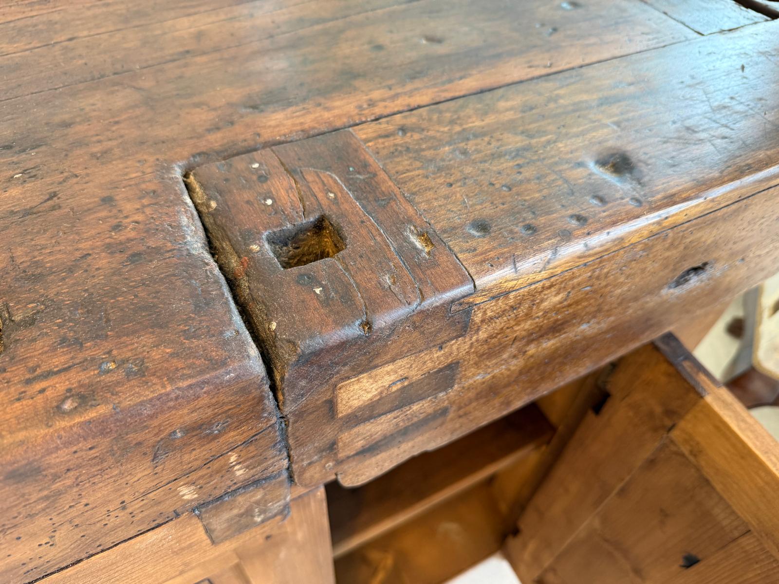 Historische Hobelbank Werkbank Pult Tresen Ladenschrank Designerstück D1255