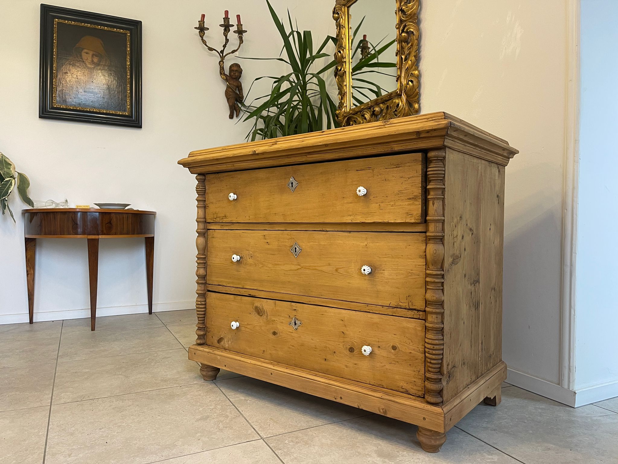 fac1f35d-5abc-46c4-bf64-be19f4630a49 Restaurierte Biedermeier Kommode 3 Ladenkommode A5058