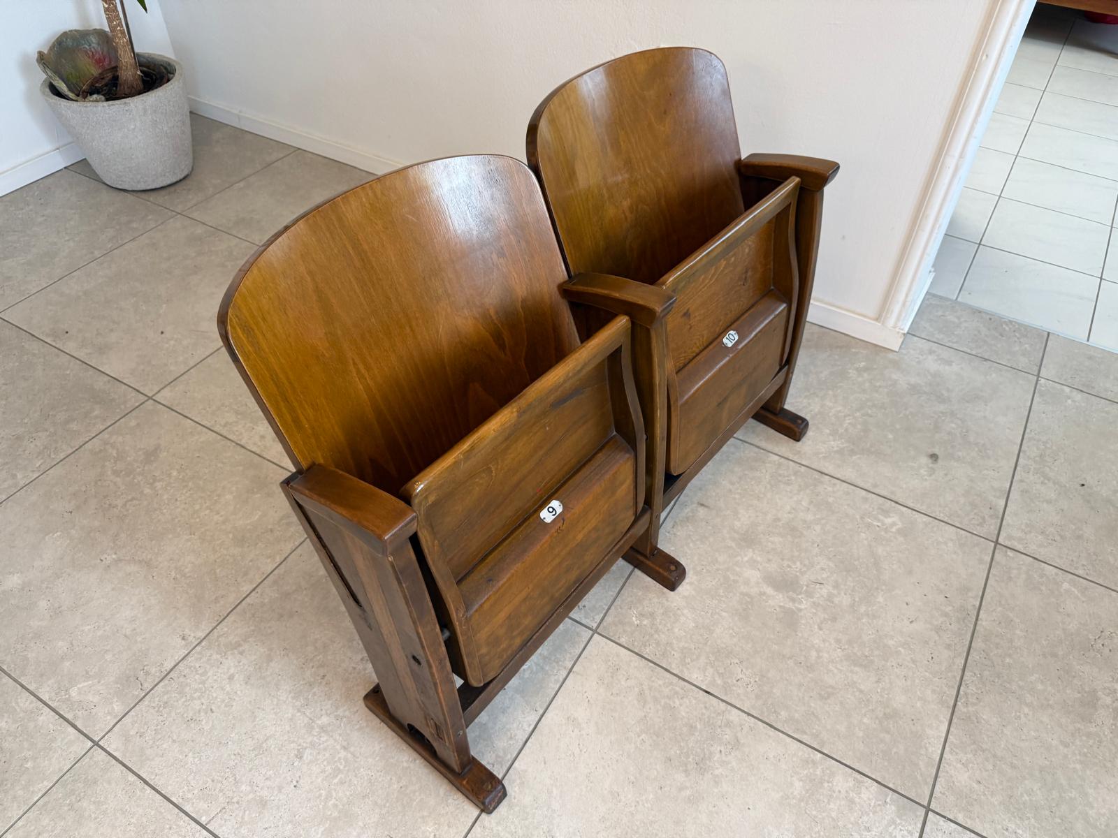 Original Wiener Kinosessel 2er Sitz Klappstuhl Stuhl Nostalgie G1727