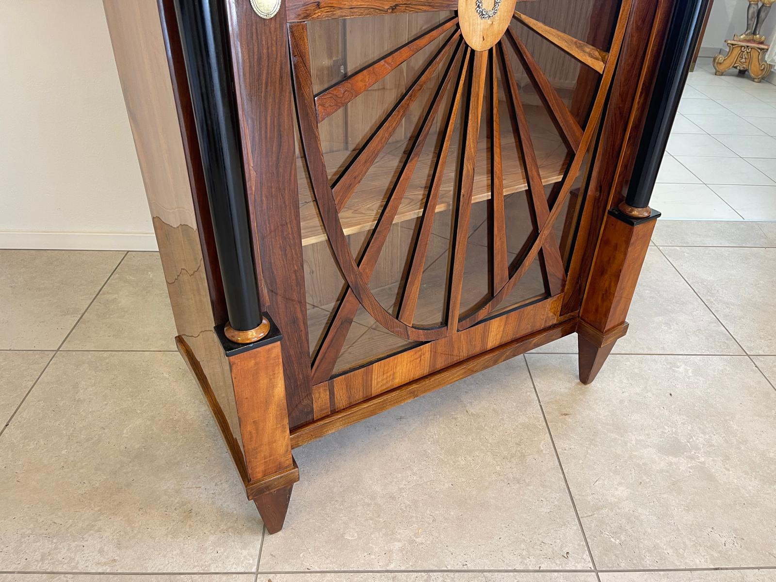 Sale Empire Vitrine Sonnenvitrine Bücherschrank Bibliotheksschrank NussholzAntiquität G1373-1