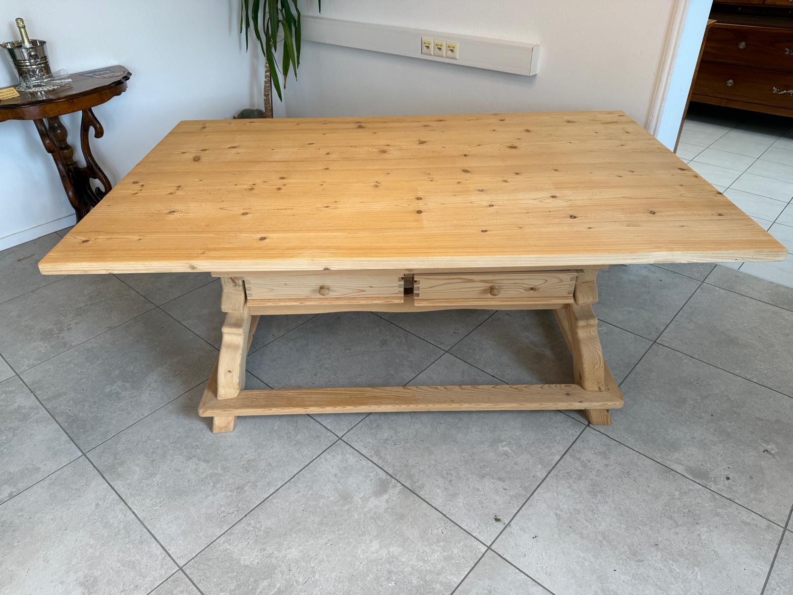 Uriger Jogltisch Bauerntisch Naturholz Fichte Hüttentisch 190 x 120 G1738
