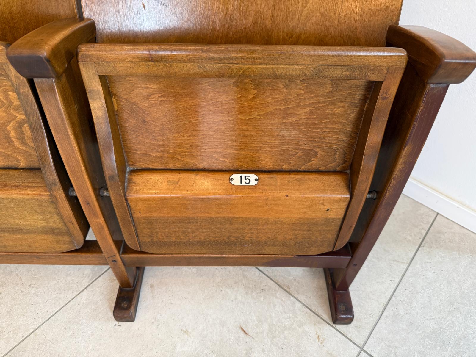 Original Wiener Kinosessel 2er Sitz Klappstuhl Stuhl Nostalgie G1723