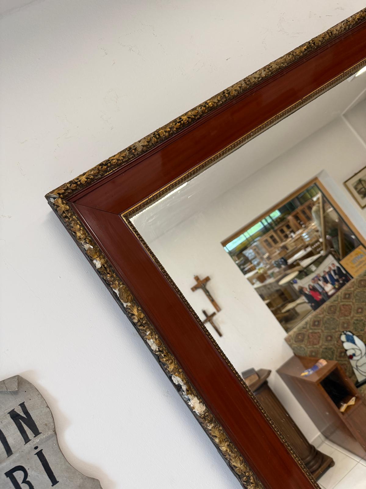 Biedermeier Spiegel Wandspiegel Original Nussholz Furniert Antiquität D2503