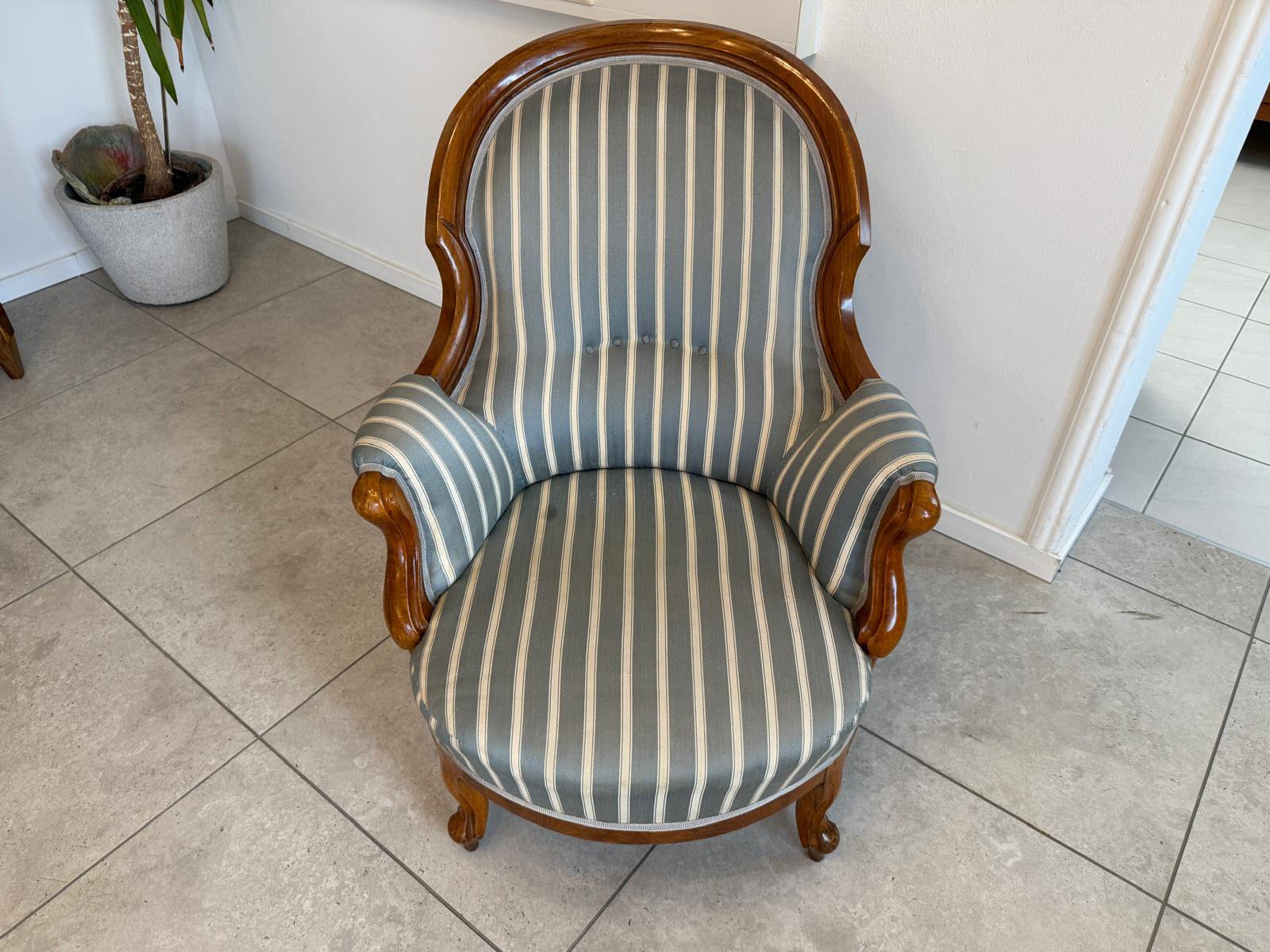Biedermeier Fauteuill Nussholz Rarität Antiquität G1859-1