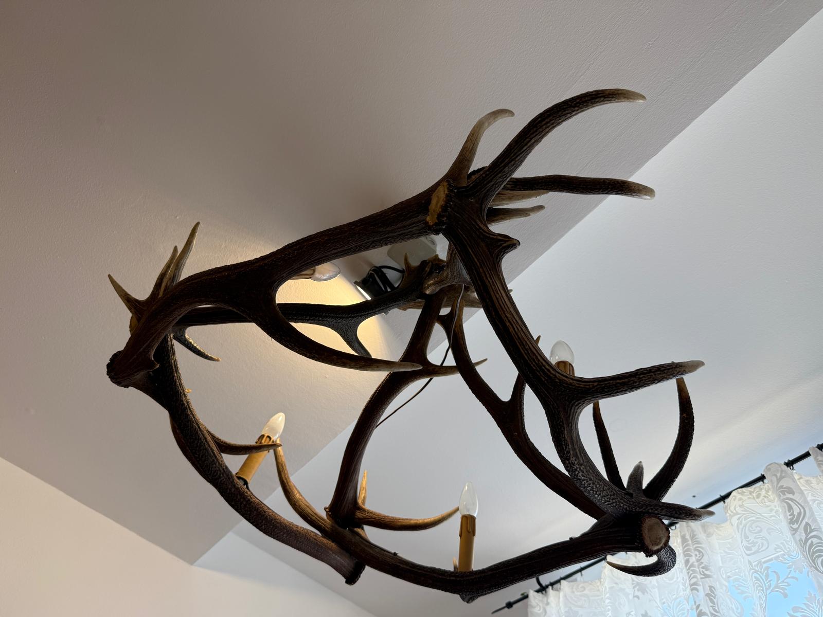  Bauernlampe Geweihleuchte Jagdlampe Hirschlampe G1993