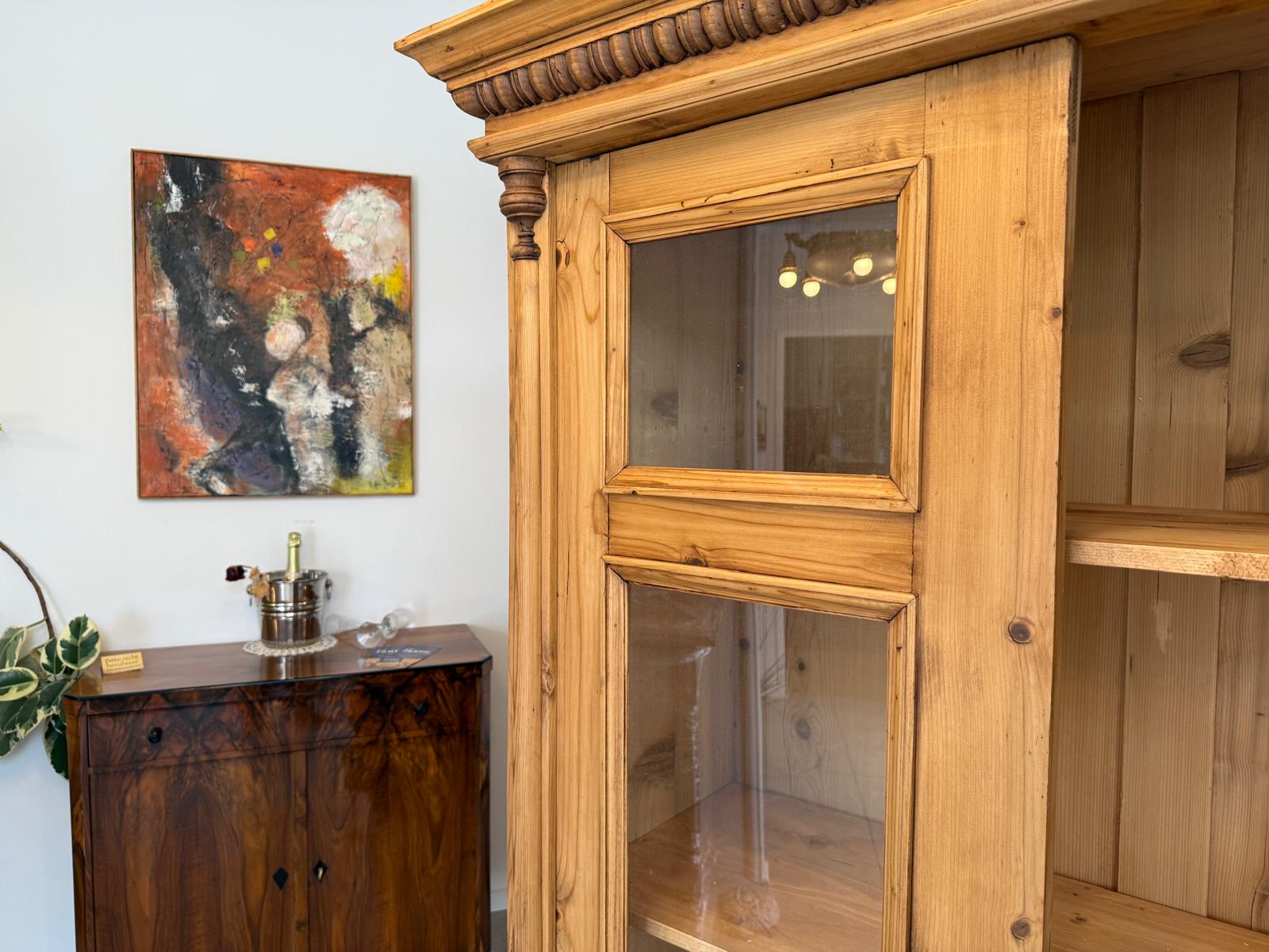 Restaurierte Gründerzeit Bauernvitrine Bauernschrank Originale G2032