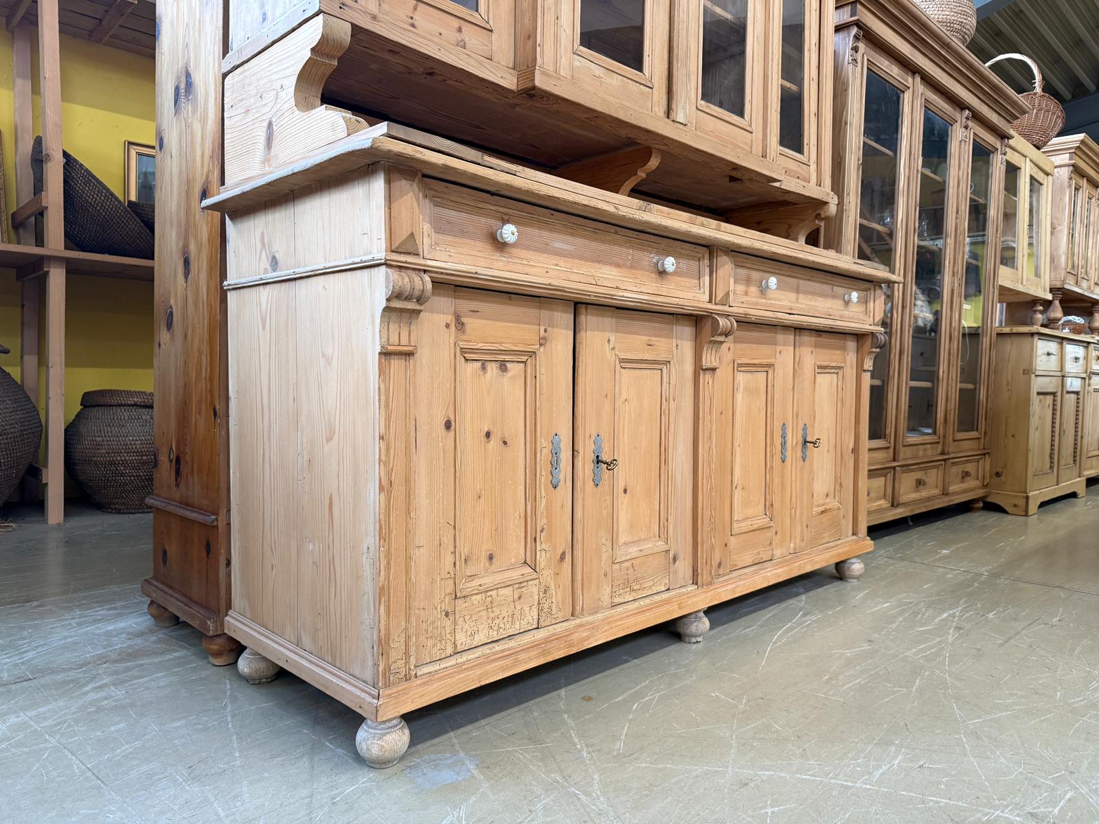 Gründerzeit Naturholschrank Küchenbuffet Küchenschrank Küchenkredenz D1032