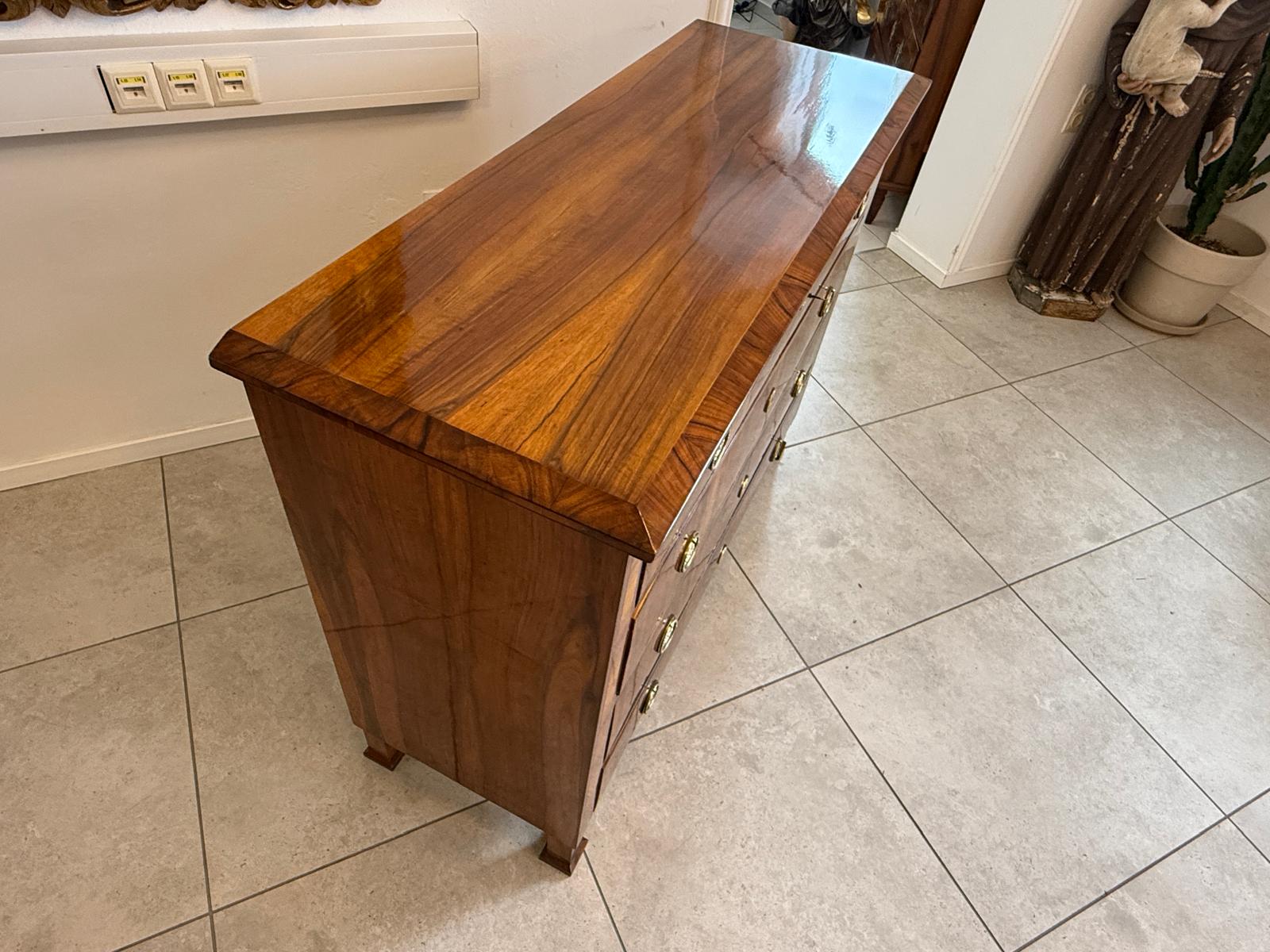 Biedermeier Kommode 4 Ladenkommode Nussholz Antiquität Restauriert D2478