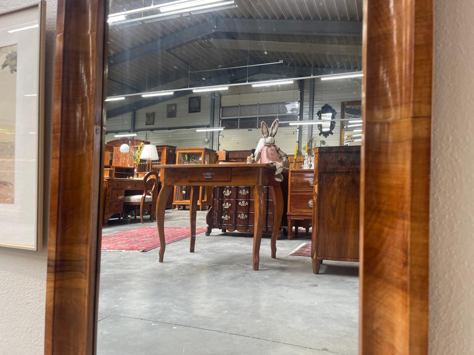 Biedermeier Spiegel Wandspiegel Original Nussholz Furniert Antiquität G1536