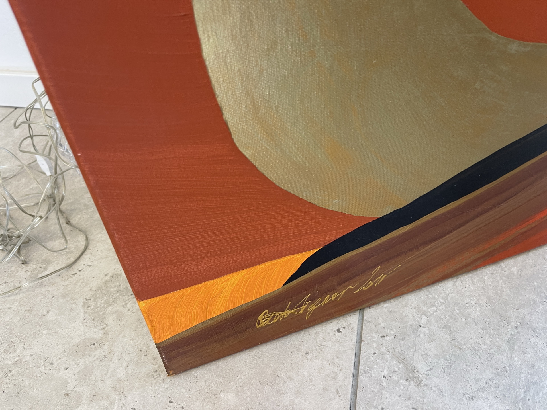 Bauernkasten-Bauernstube_125 Modernes 4 teiliges Ölbild Burgenland B1881