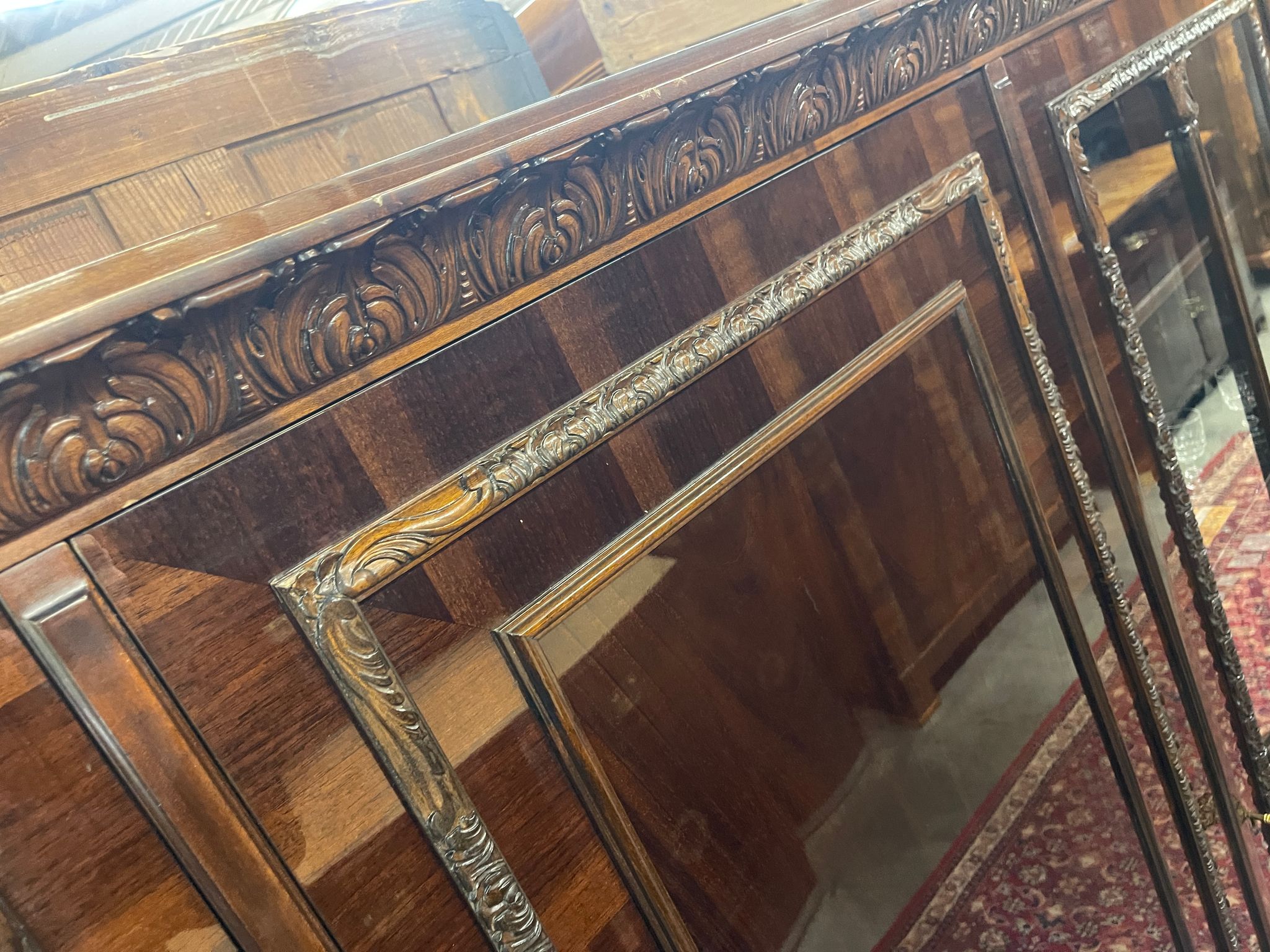 Bücherschrank Barock Barockstil Vitrine Glasschrank Wohnzimmerschrank A5150