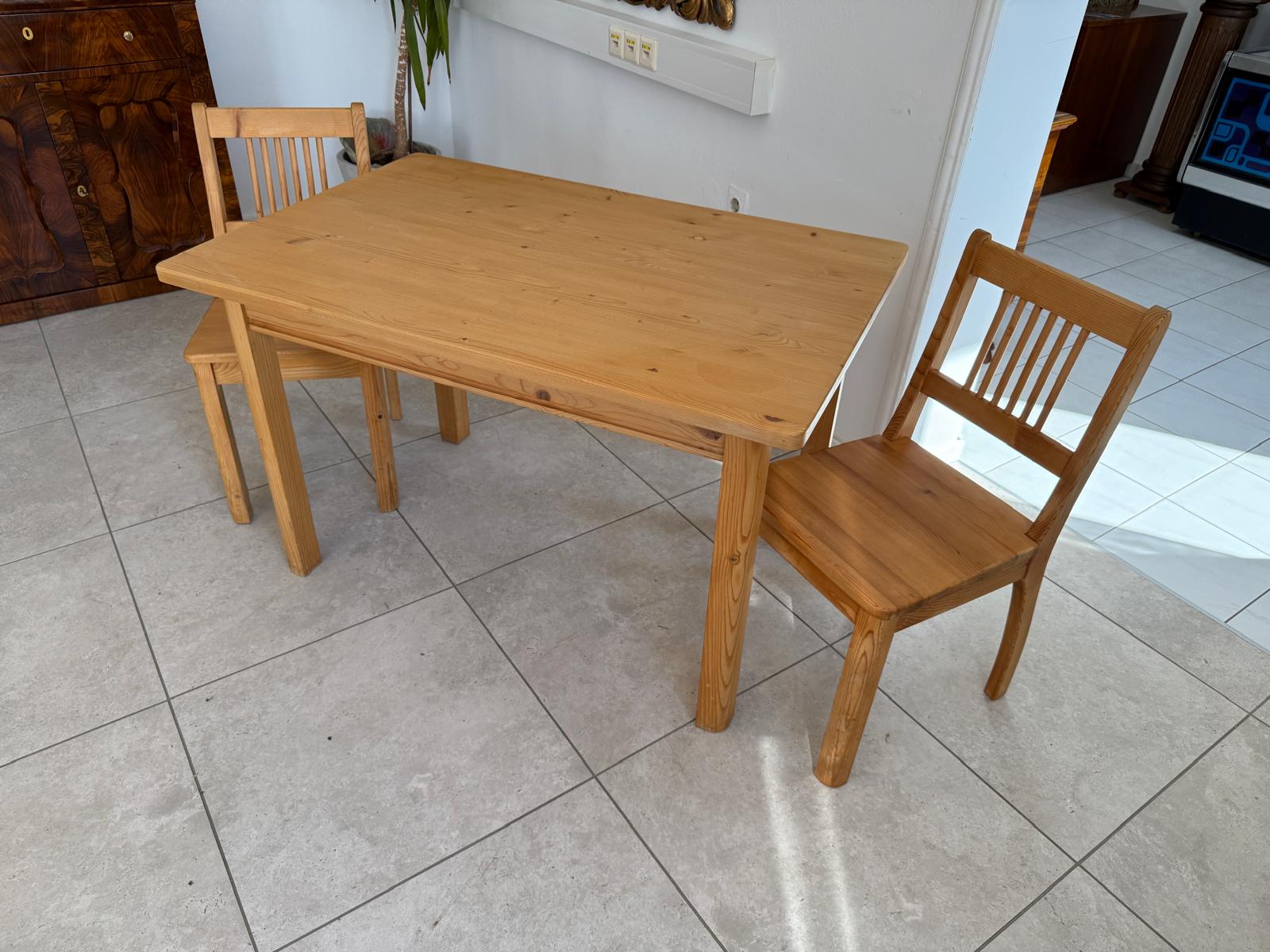 Bauernstube Tisch 2 Sessel Fichtenholz  D2495