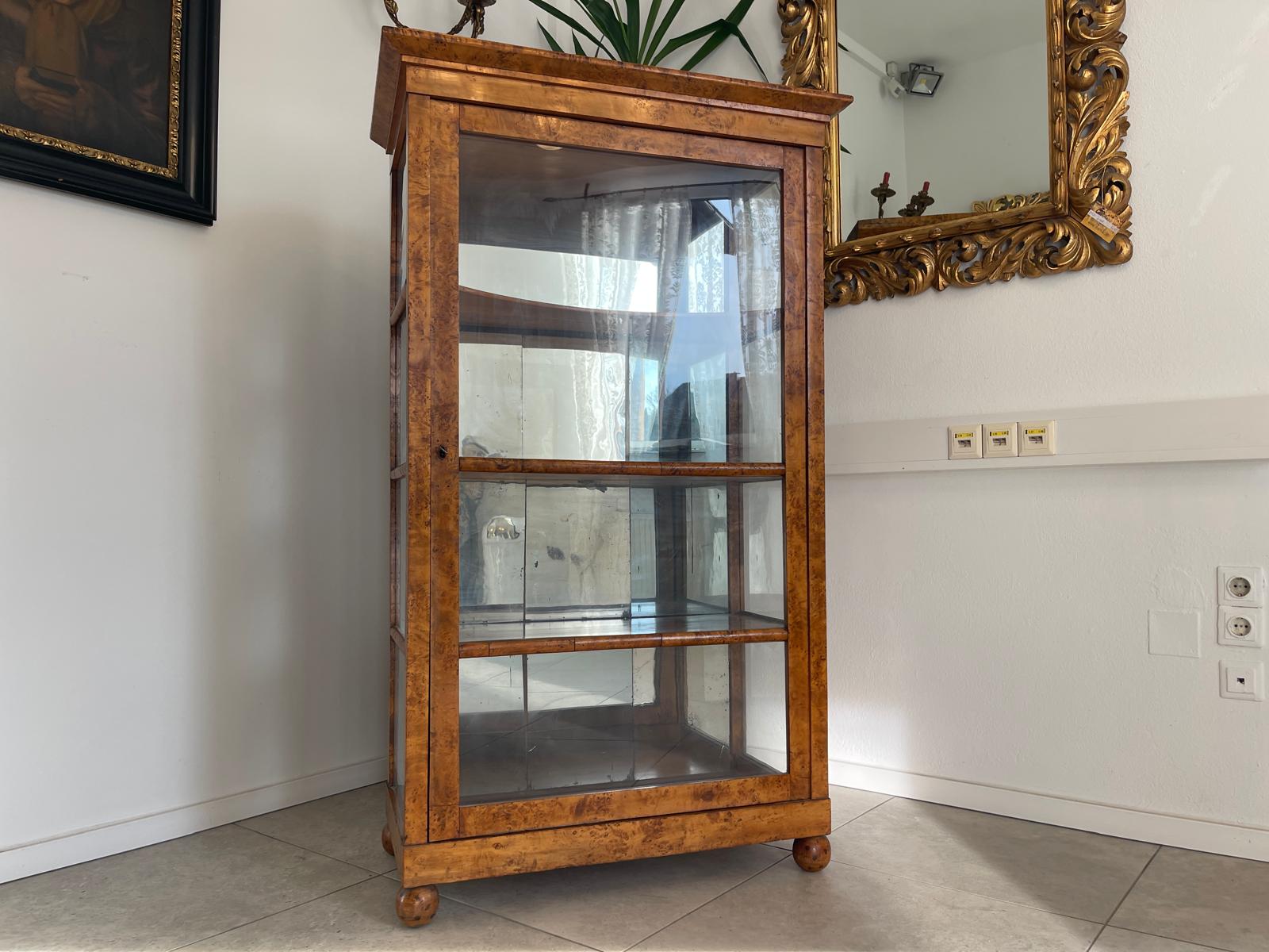 Originale Elegante Biedermeier Vitrine Bücherschrank Glasschrank Antiquität G1311