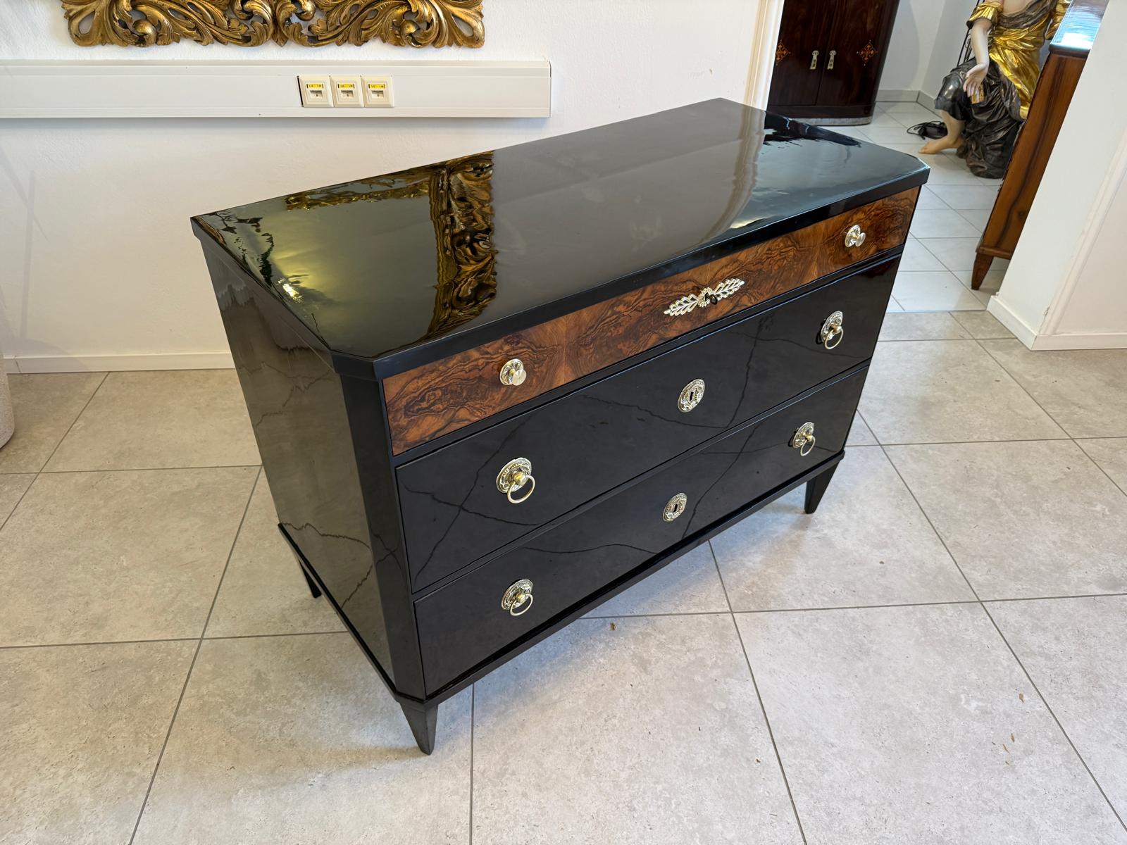 Restaurierte Biedermeier Kommode 3 Ladenkommode Nussholz Antiquität D1175
