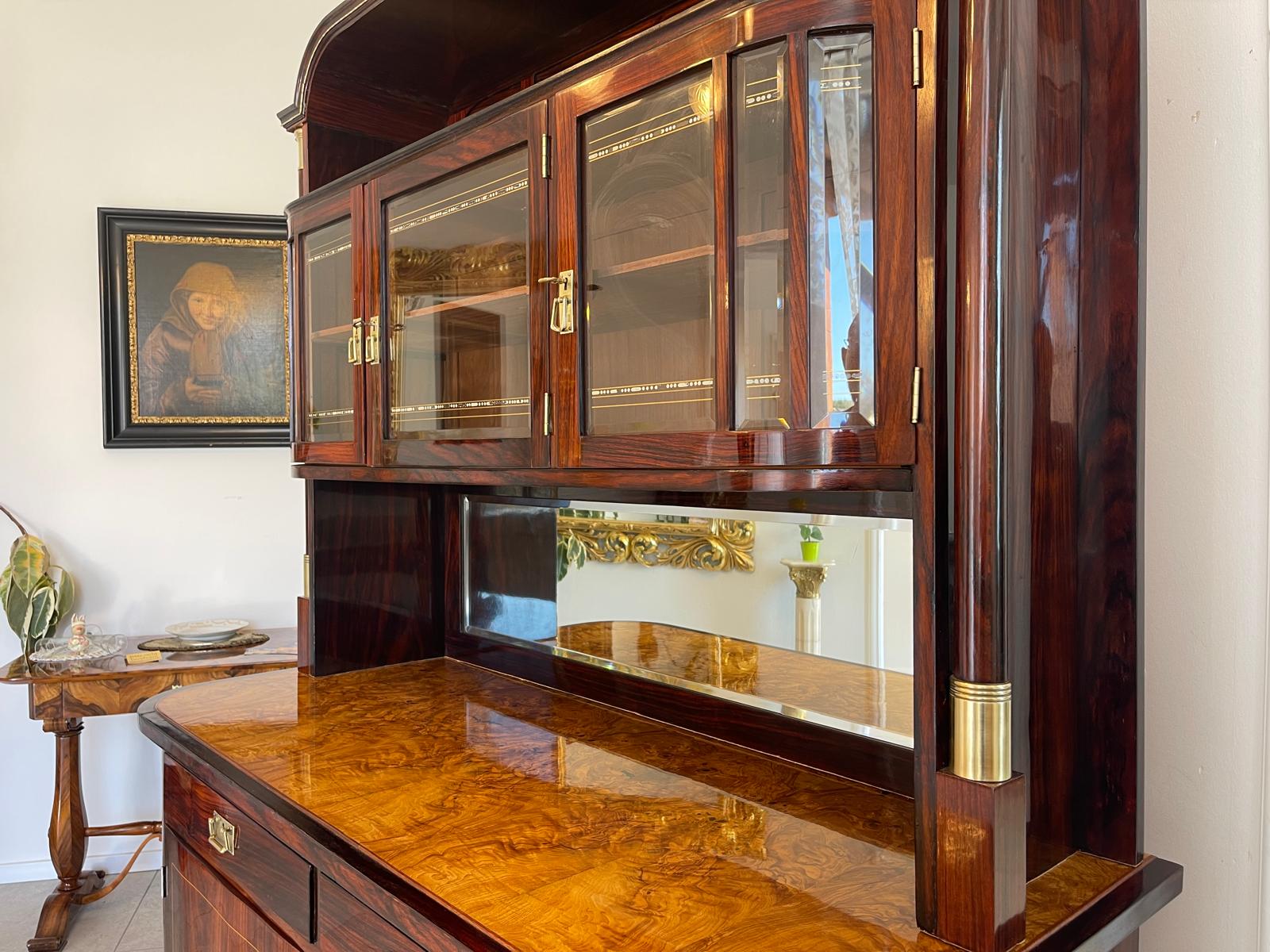 Sale Restauriertes Jugendstil Designerbuffet Aufsatzbuffet Bücherschrank G1376