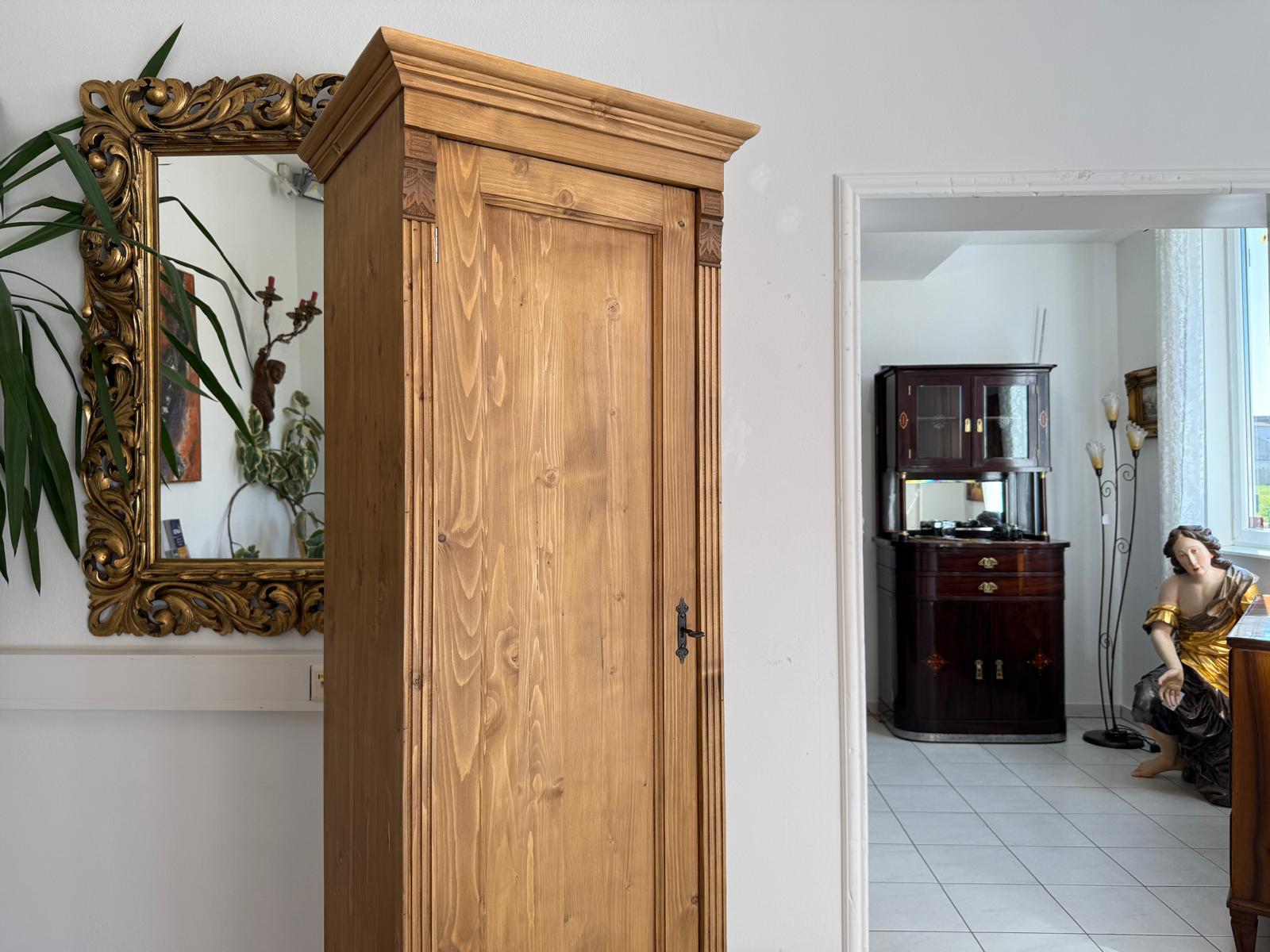  1 türiger Bauernschrank Naturholzschrank Weichholz Naturholzkasten D2347