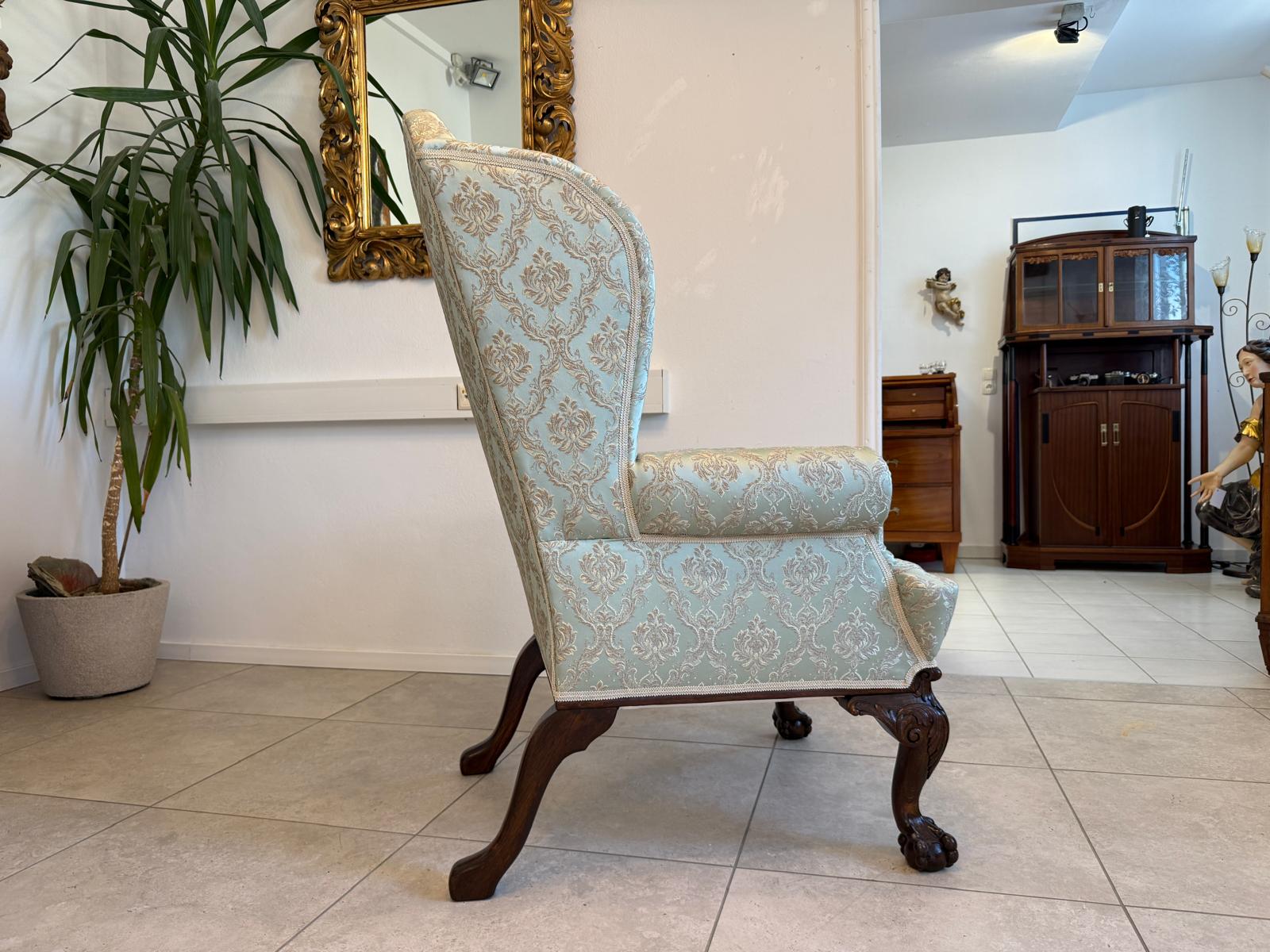Restaurierter Historismus Ohrenfauteuil Ohrensessel Köinigssessel G1964