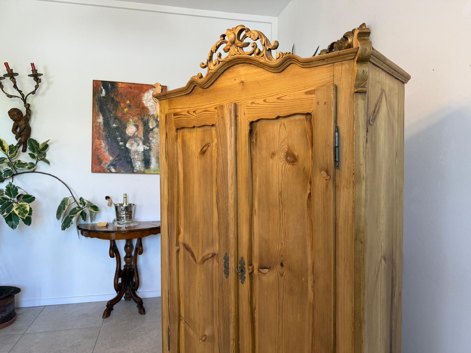 Bauernschrank Kleiderschrank Naturholz Landhausschrank Antik Weichholz G1791