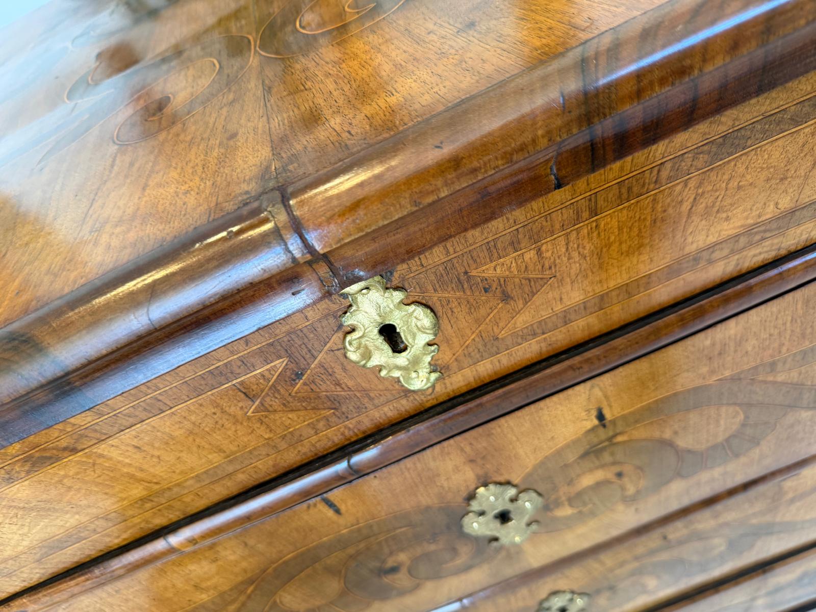 Biedermeier Kommode 3 Ladenkommode Nussholz Authentische Antiquität D1211