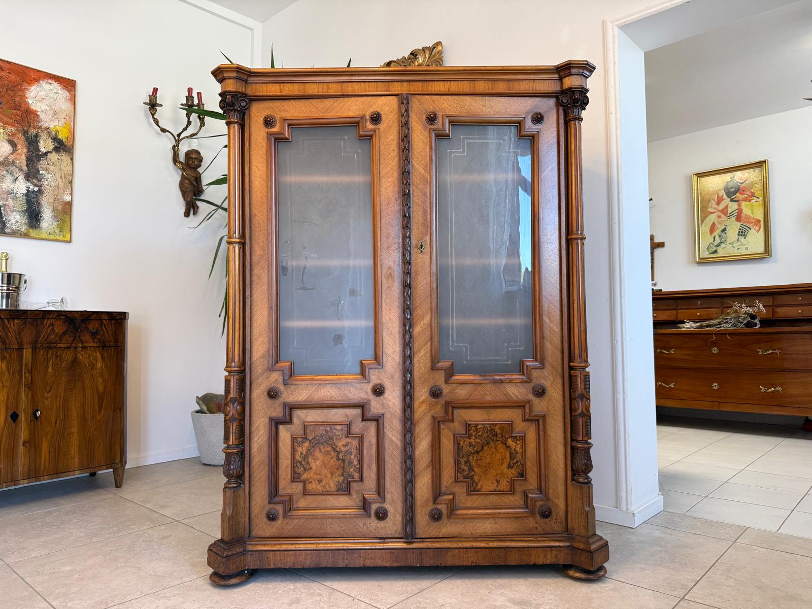 Originale Gründerzeit Anrichte Schrank Vertiko Schrank G1996