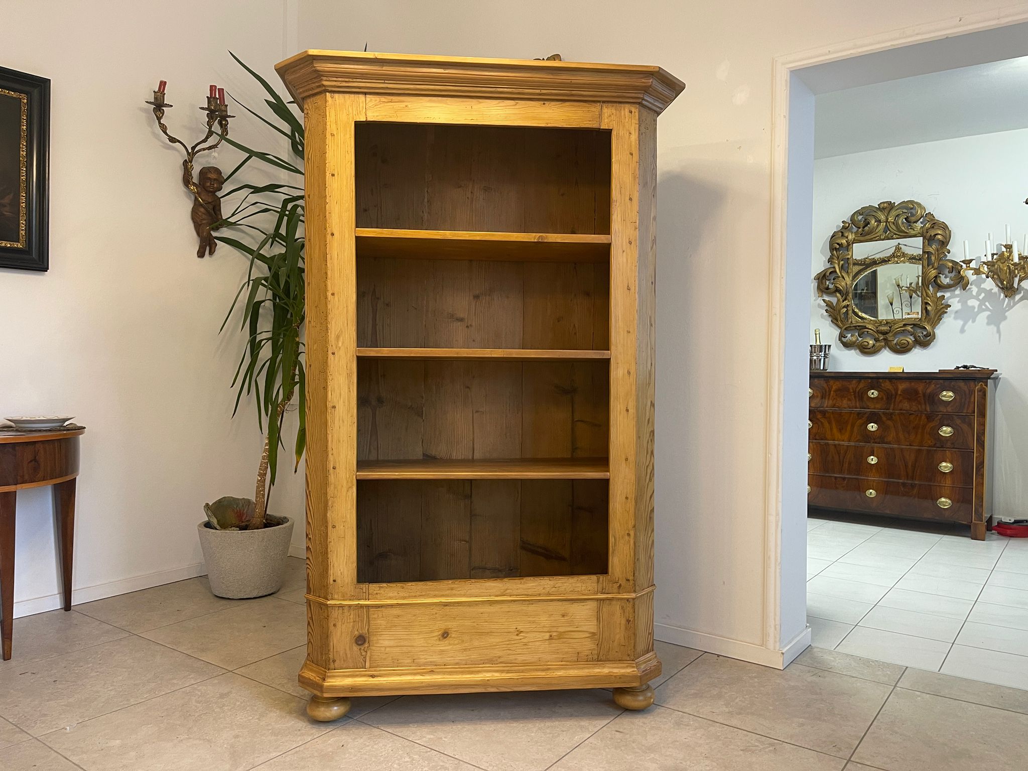 Altes Bücherregal Stellage Bauernregal Gründerzeit Naturholz Bauernmöbel E1018
