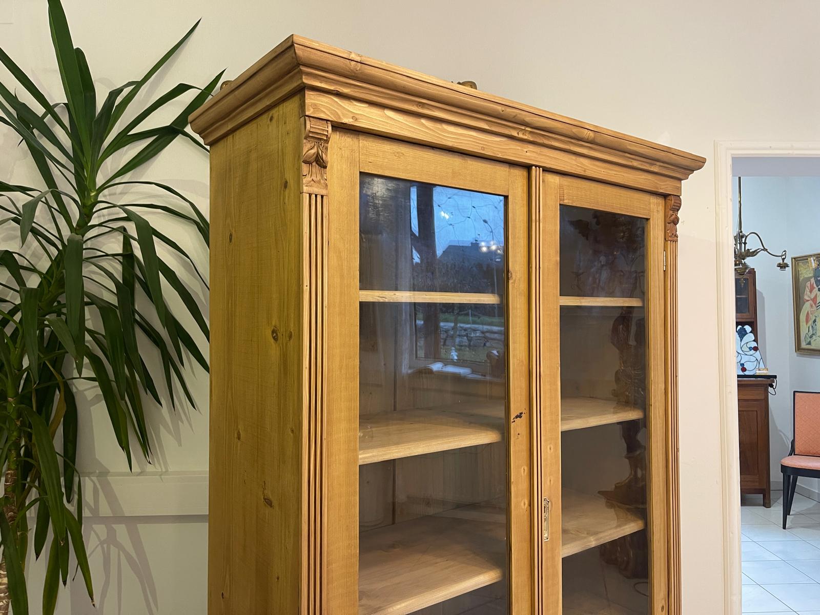 Bäuerliche Vitrine Bauernvitrine Bauernschrank Naturholz Bücherschrank Bauernmöbel A5131
