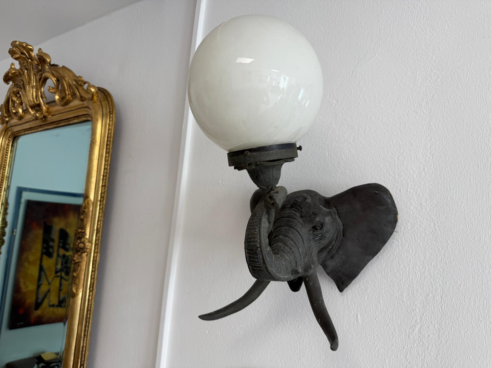 Wandleuchte Bronze Elefantenlampe Leuchte G2031