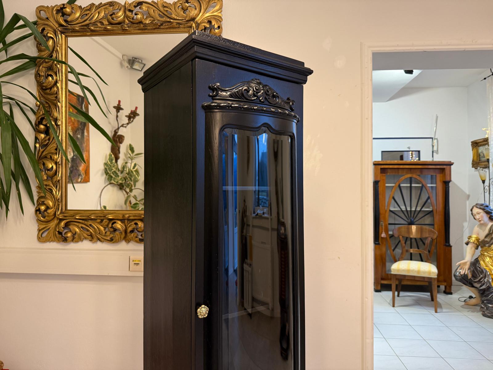 Restauriertes Jugendstil Vitrine Pfeilervitrine Glasschrank G2389