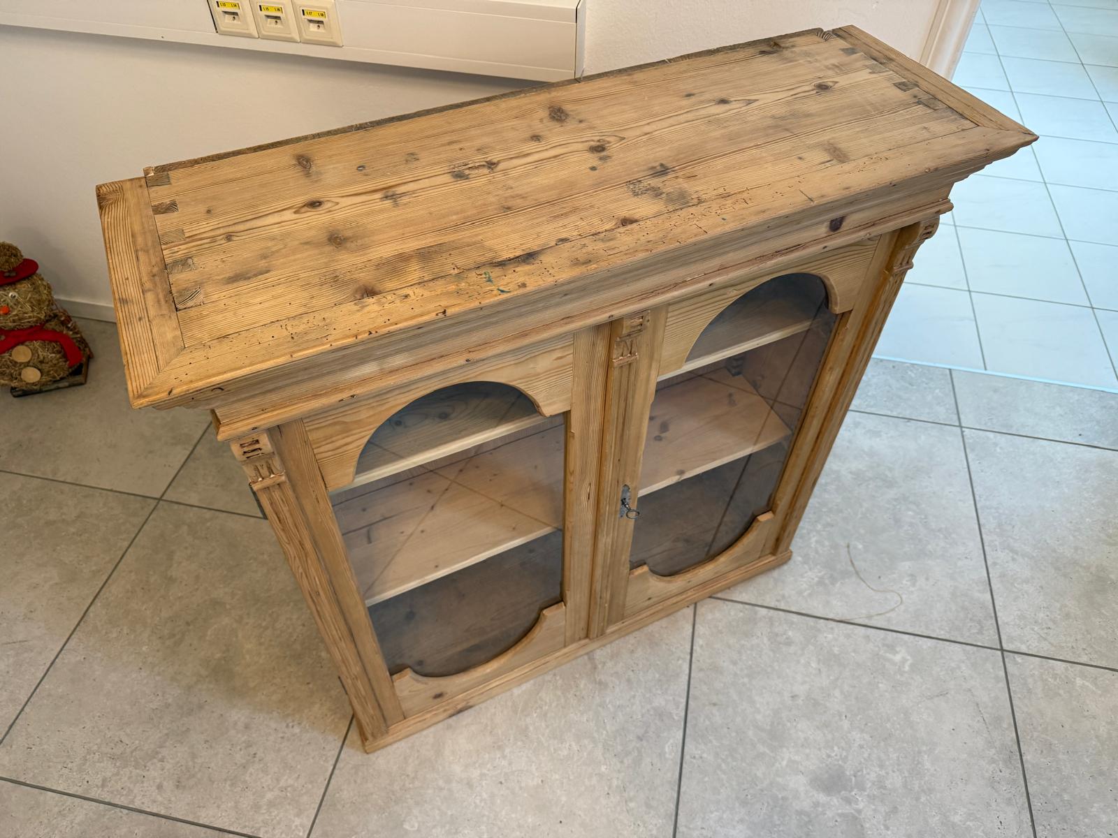 Bäuerlicher Vitrinenteil Stellage Oberteil  Wandregal Bauernmöbel G2298